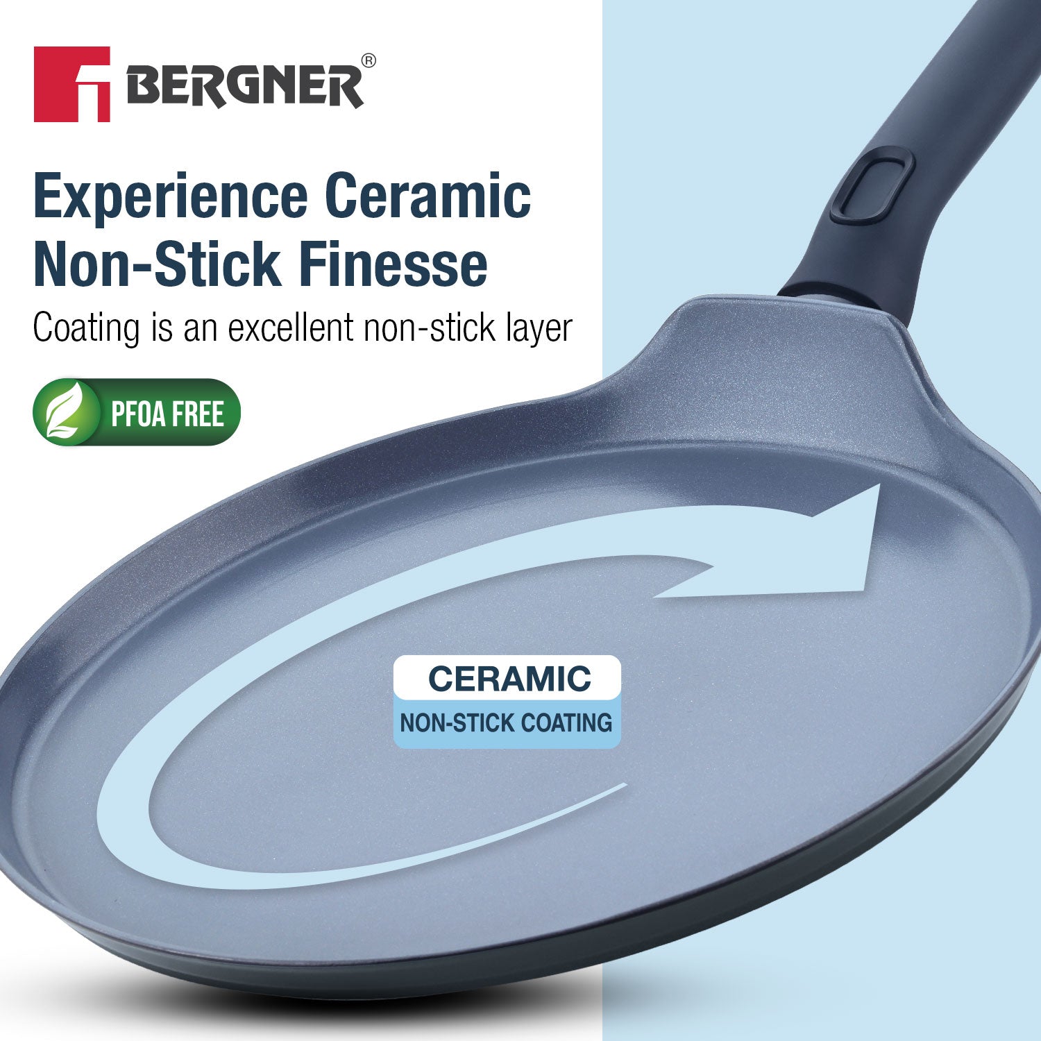 Jade Non-Stick Ceramic Coated 2 Pcs Combo of Frypan & Dosa Tawa