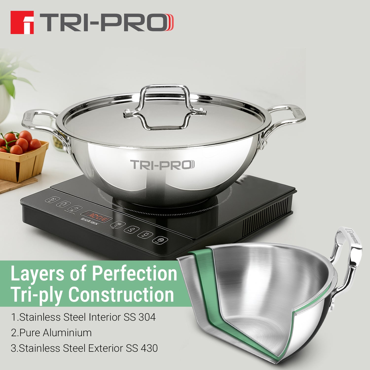 Tripro 6 Pcs Triply Cookware Set