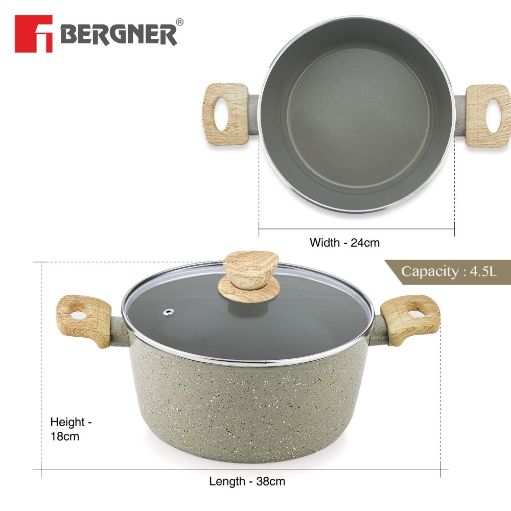 Naturally Ceramic Forged Aluminium 24cm (4.5 L) Casserole - Induction Bottom
