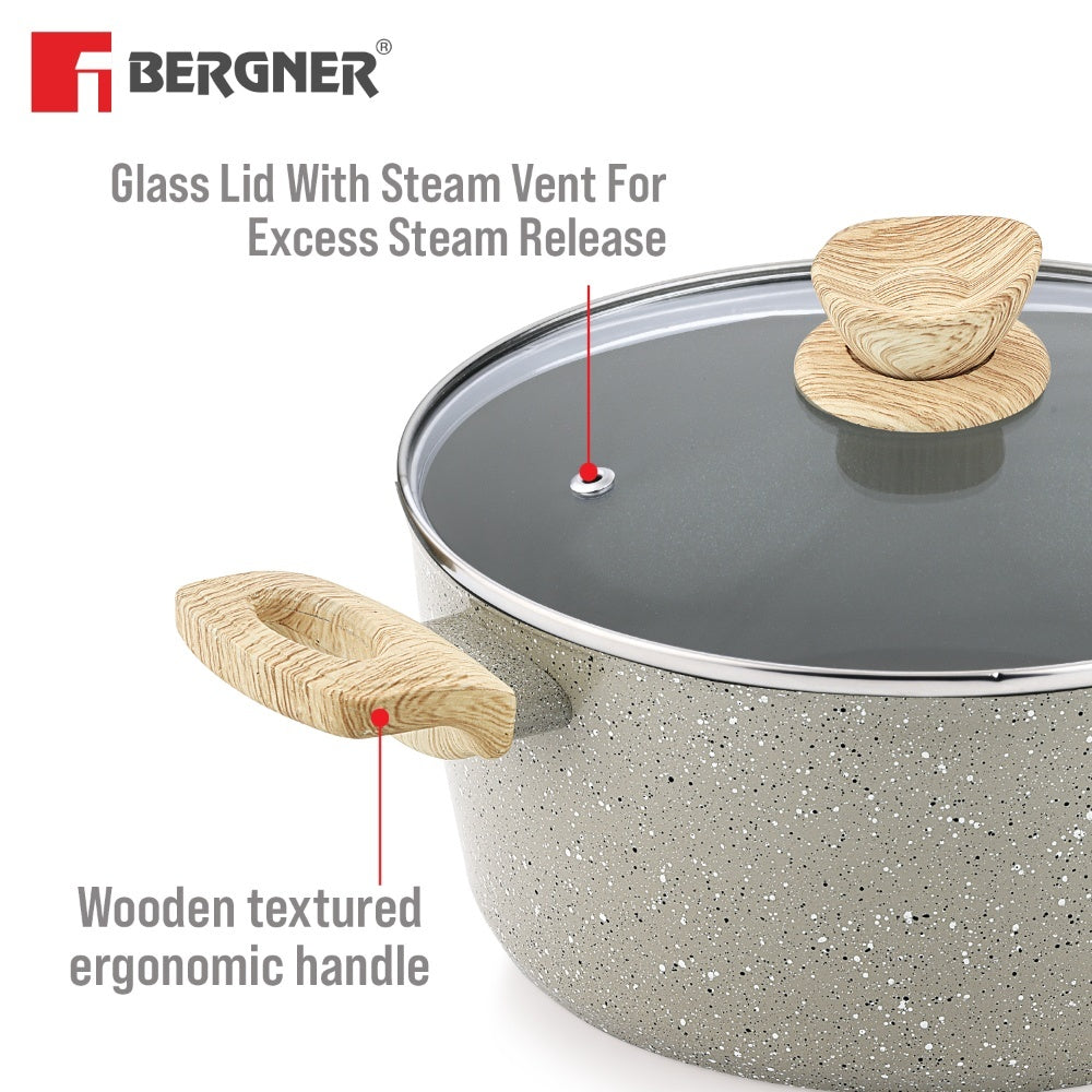 Naturally Ceramic Forged Aluminium 24cm (4.5 L) Casserole - Induction Bottom