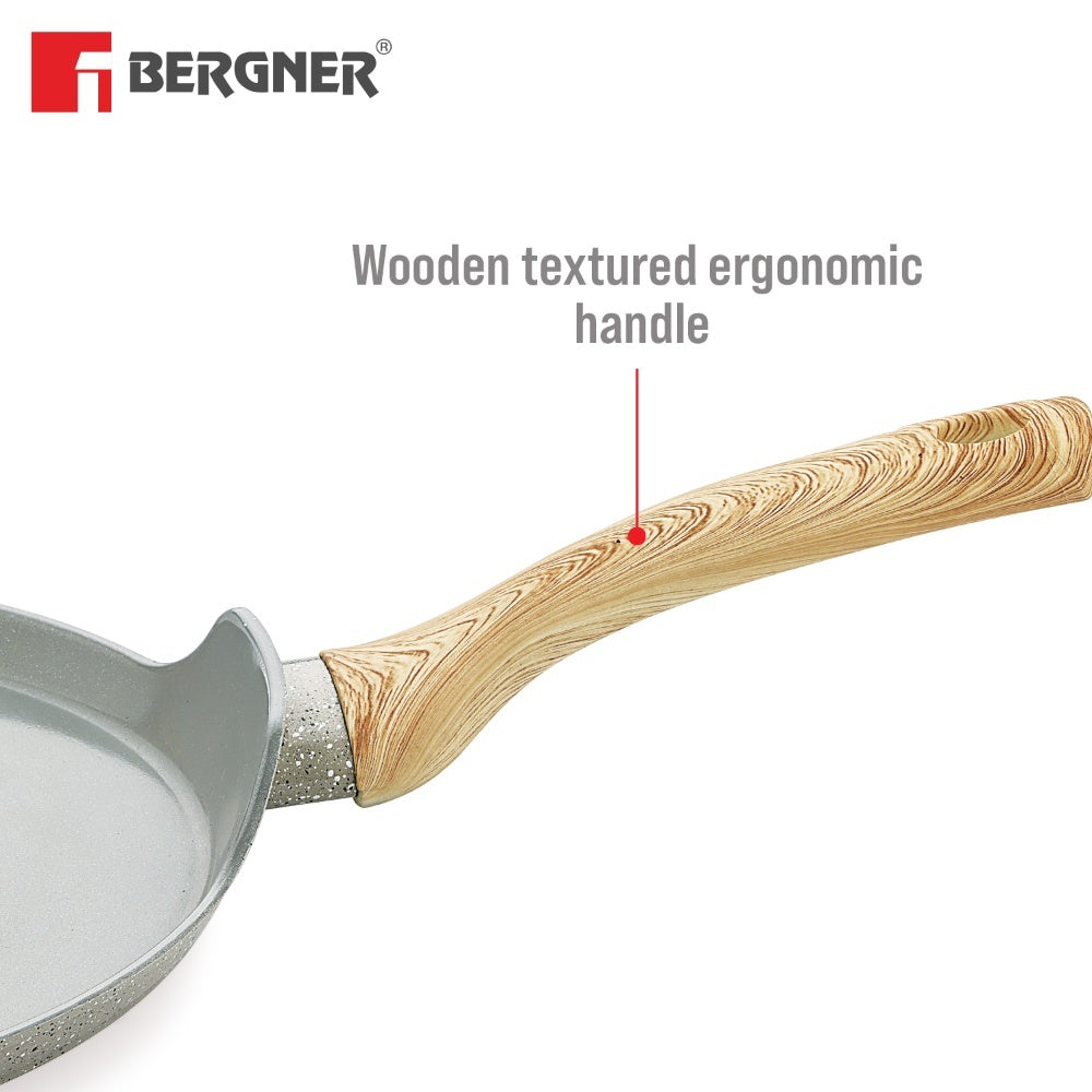 Naturally Ceramic Forged Aluminium 26 cm Flat Dosa Tawa with Soft Touch Handle - Induction Bottom