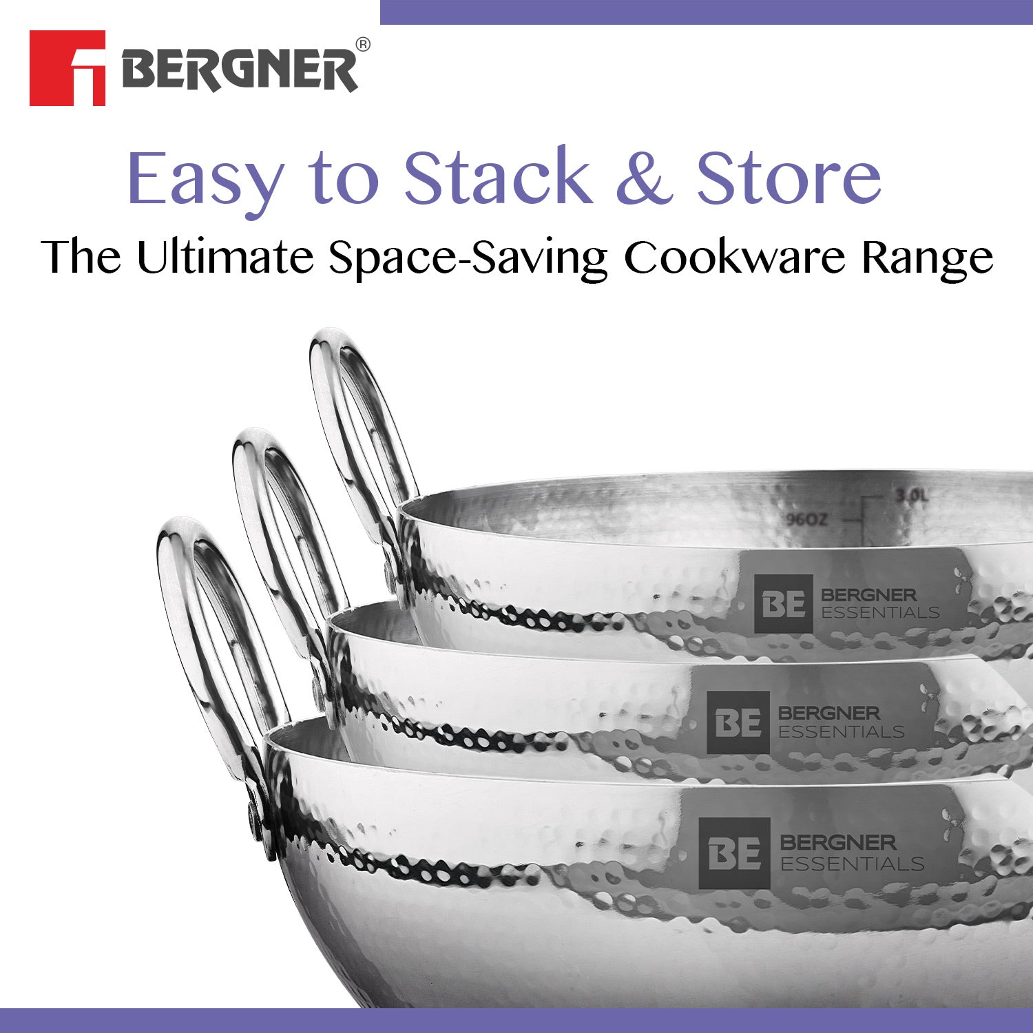 BE Essentials Hammered Kadai - Gas Stove Compatible