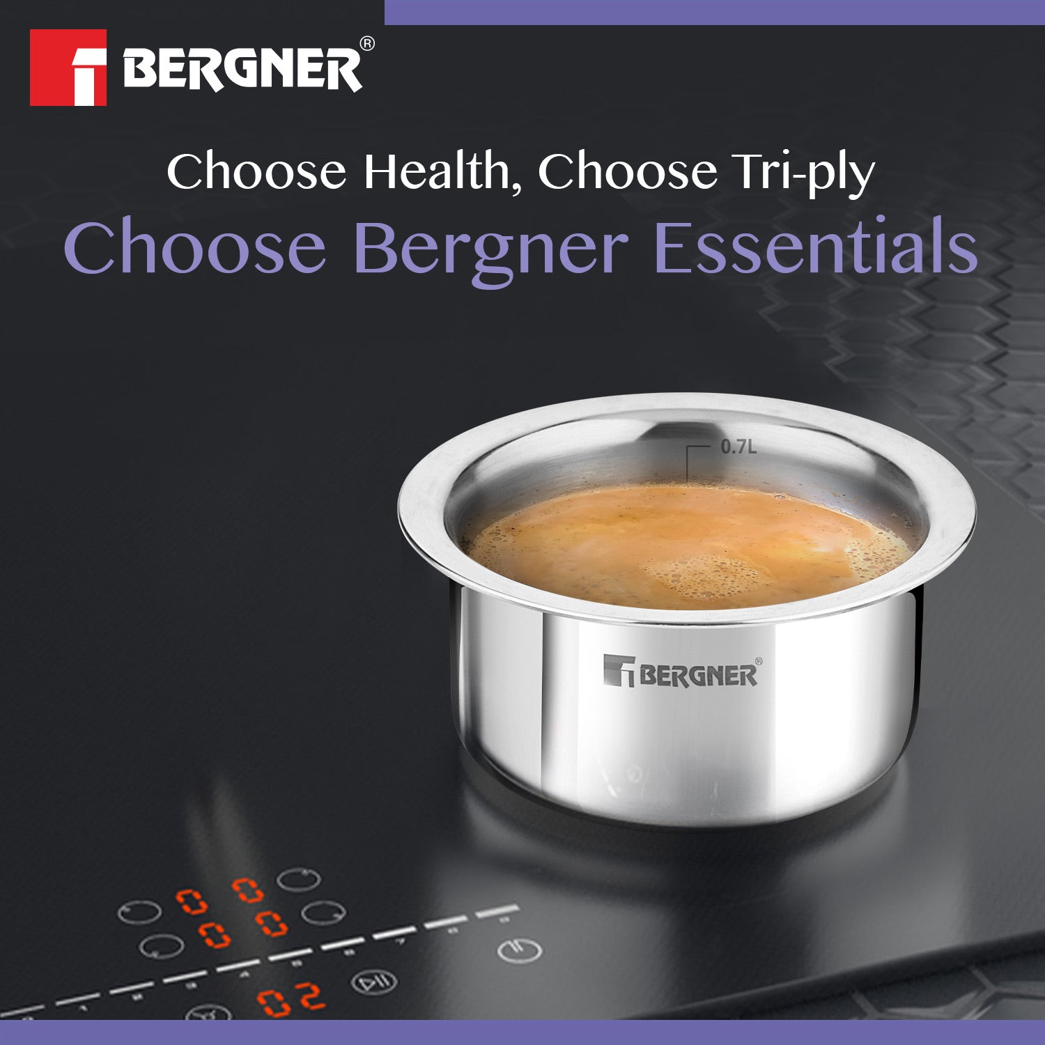 BE Essentials Tri-Ply Stainless Steel Junior Tope Set of 3 Pcs Set