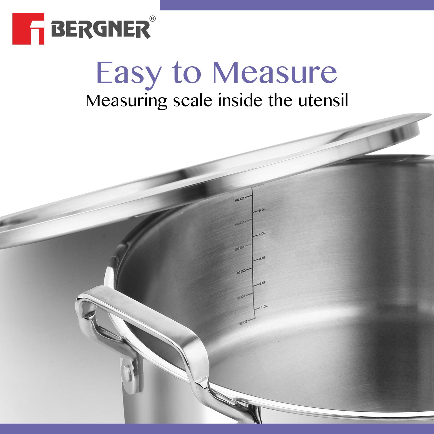 BE Essentials Tri-Ply Stainless Steel Shallow Biryani Pan