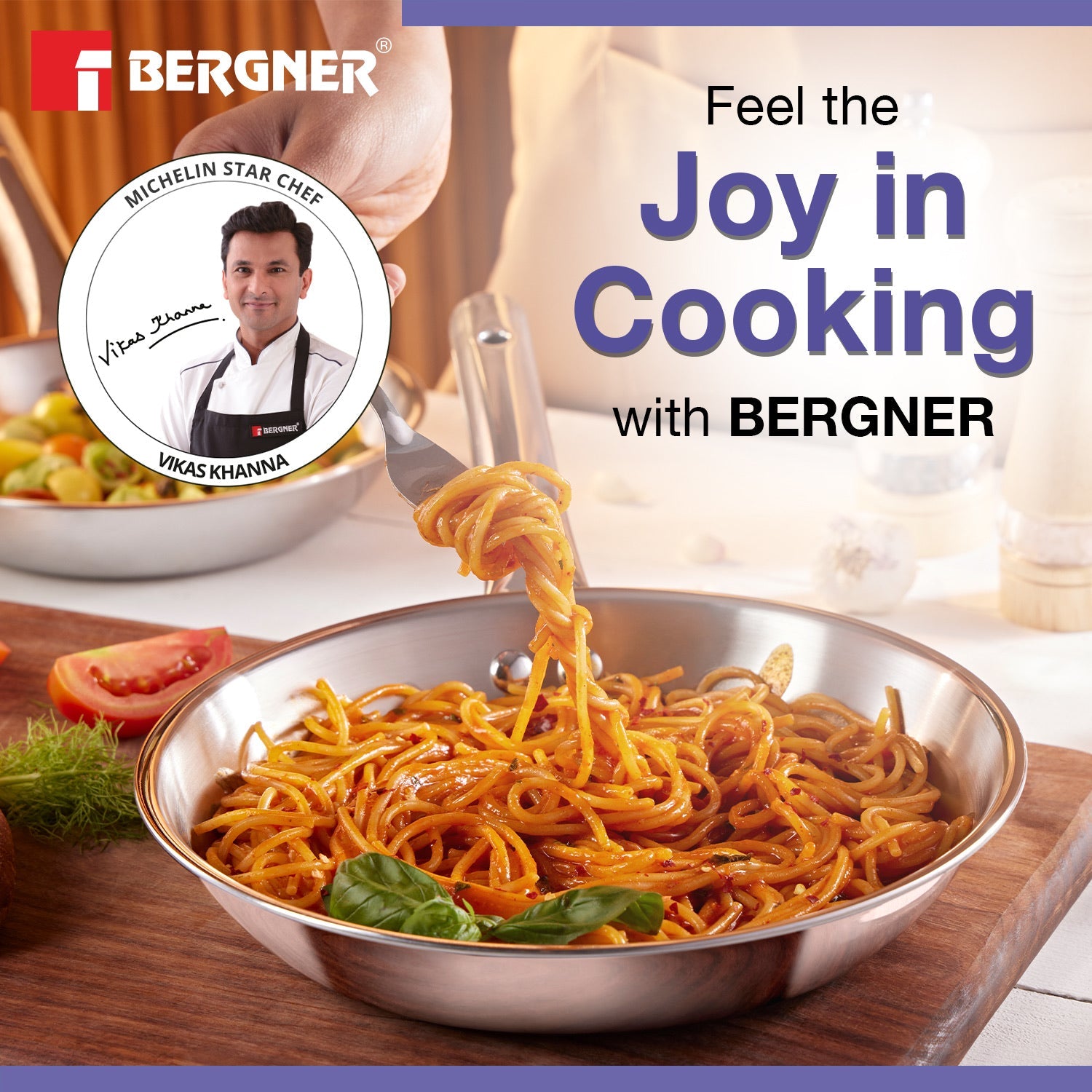 BE Essentials Tri-Ply Stainless Steel Frypan