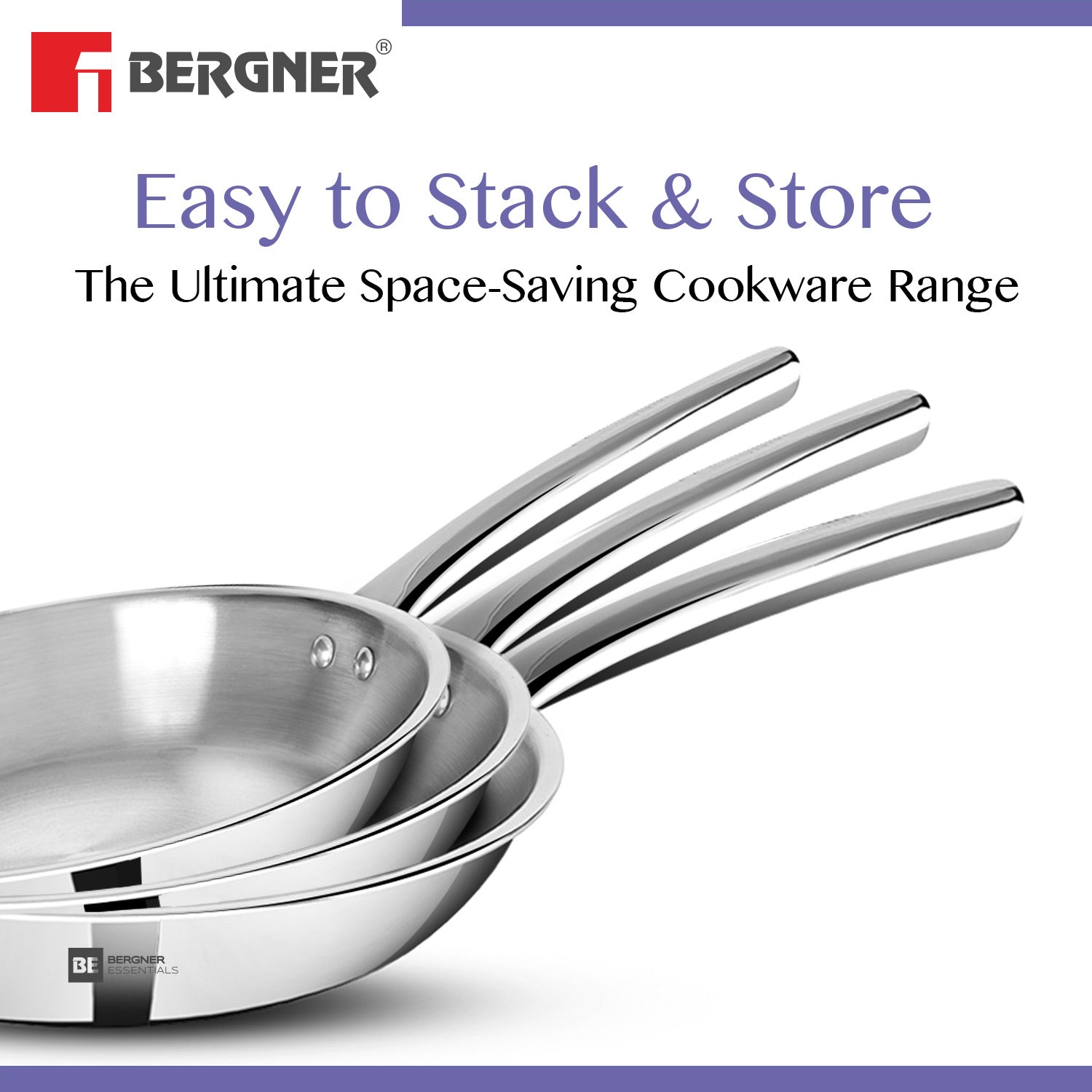 BE Essentials Tri-Ply Stainless Steel Frypan