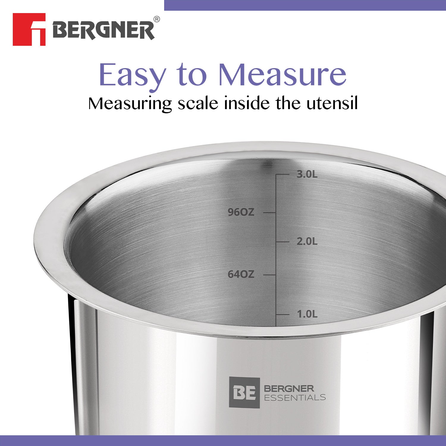 Bergner BE Essentials Tri-Ply Stainless Steel Junior Tope - Induction Bottom (5-Year Warranty)