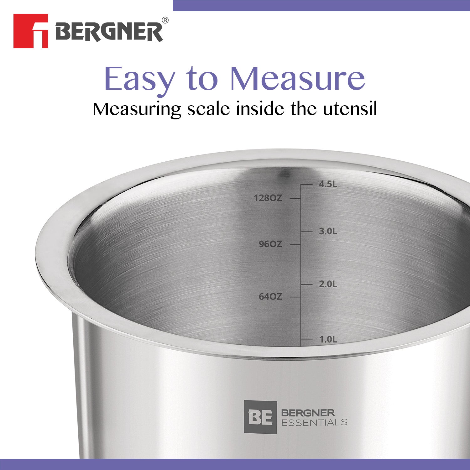 Bergner BE Essentials Tri-Ply Stainless Steel Junior Tope - Induction Bottom (5-Year Warranty)