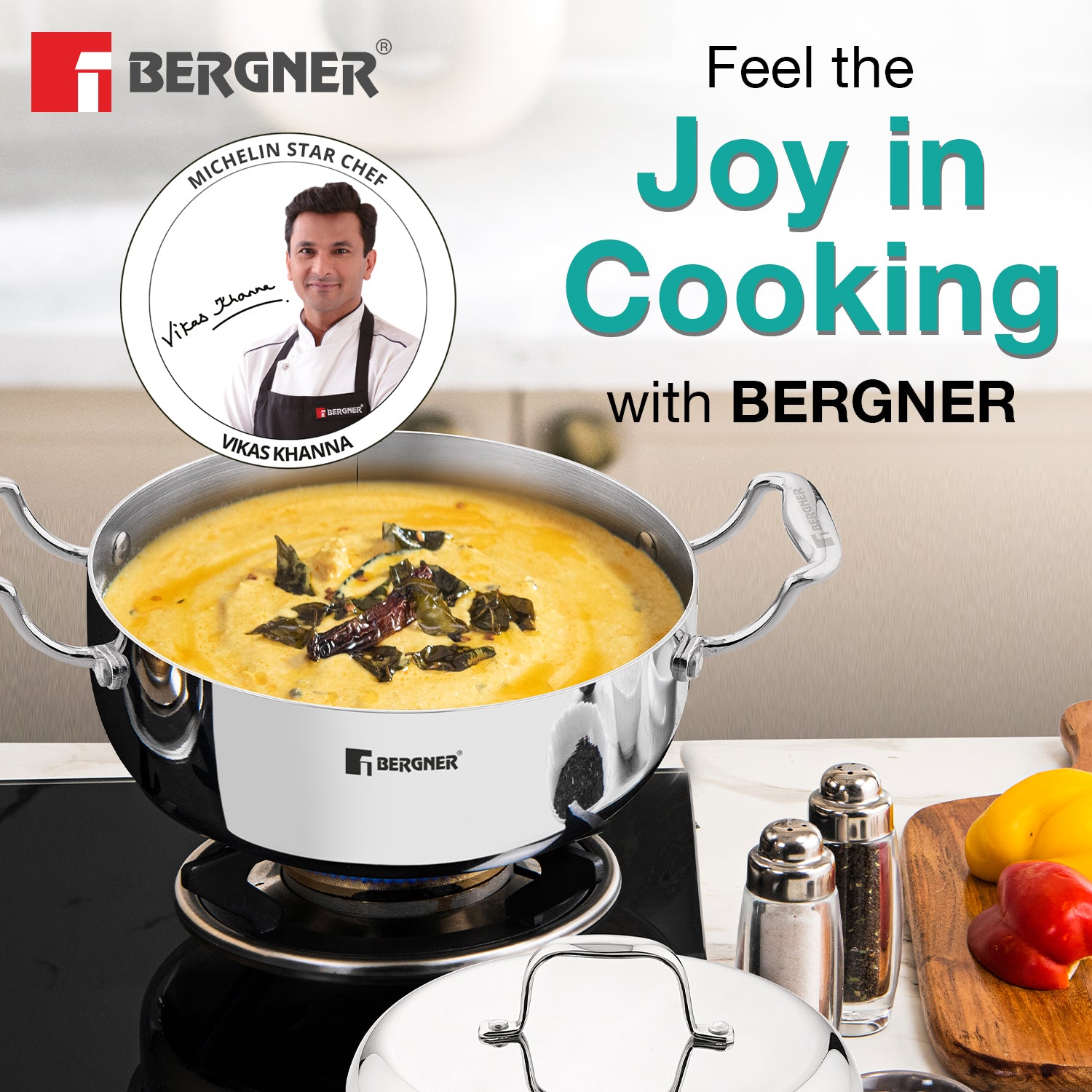 Argent Saiba Tri-Ply Stainless Steel Multi Purpose Casserole