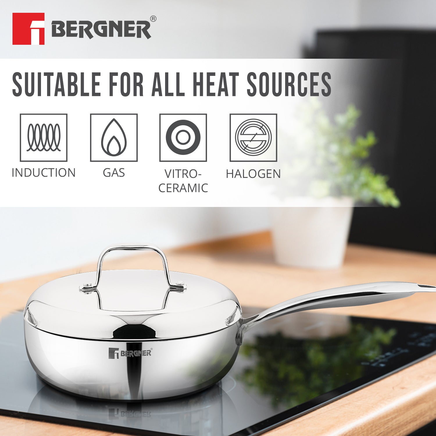 Argent Saira Tri-Ply Stainless Steel Multi Purpose Frypan