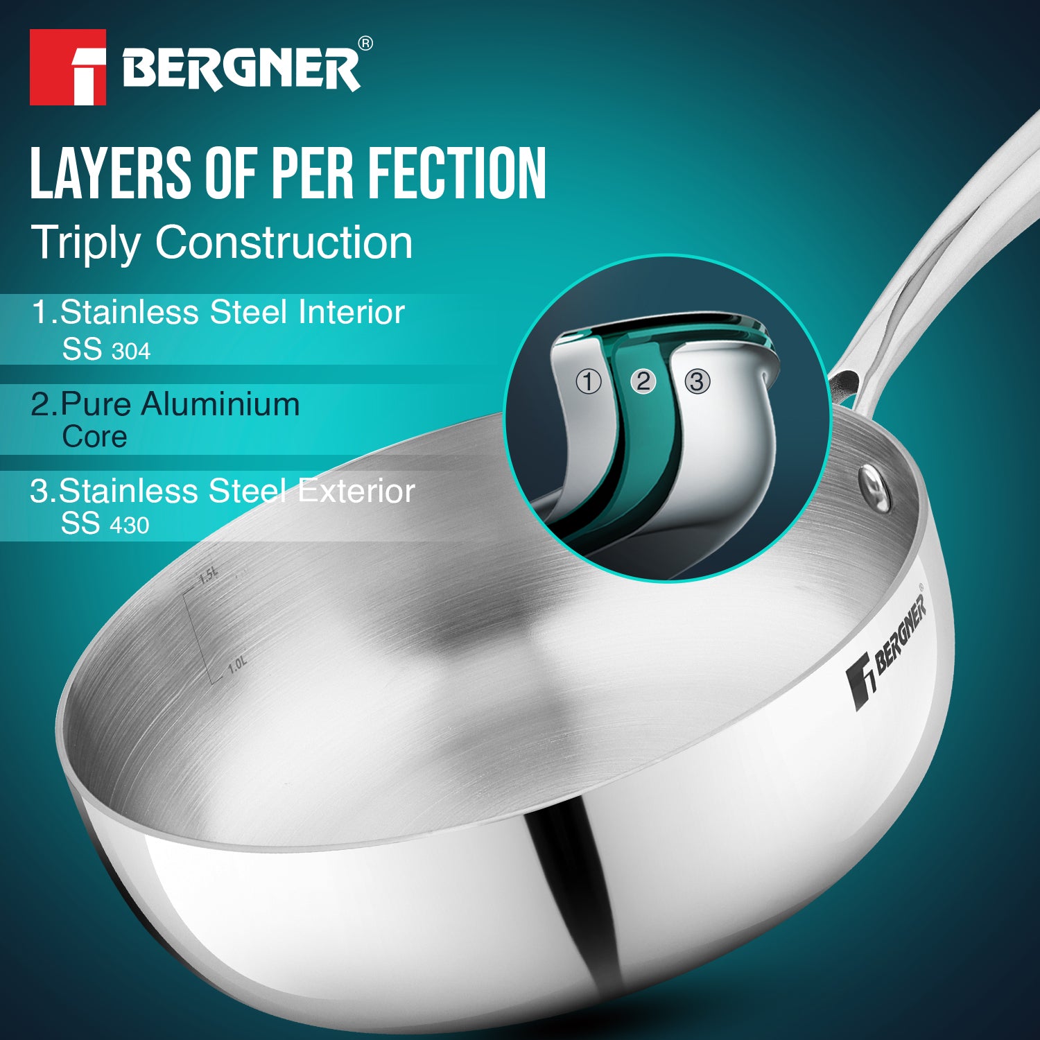 Argent Saira 18cm (1.5L) Multi frypan