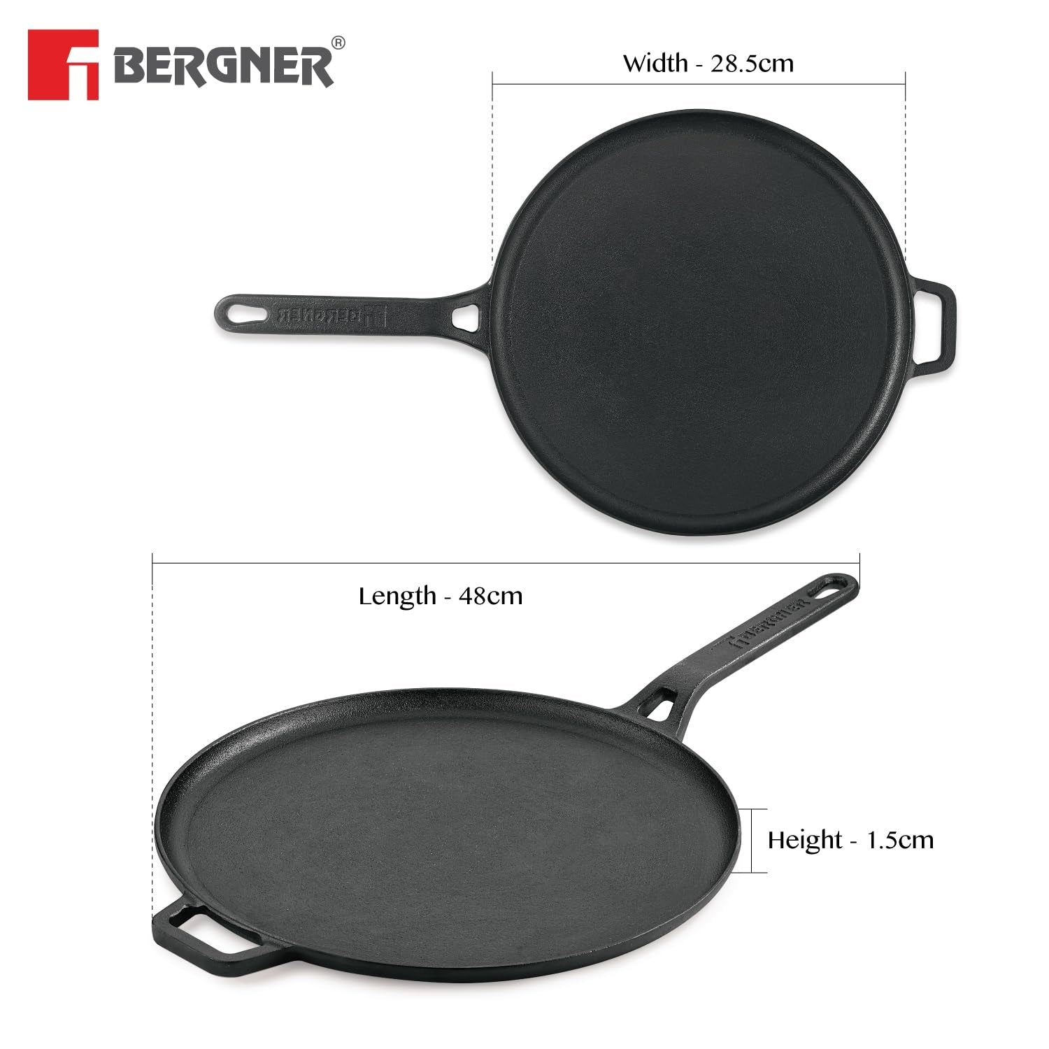 Eco Cast Iron 28cm Dosa Tawa