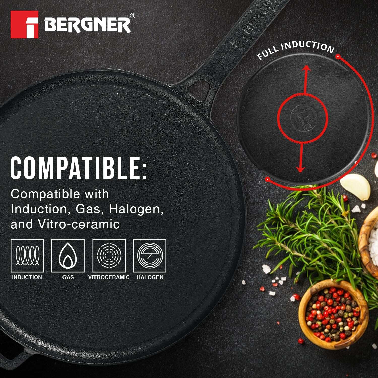 Eco Cast Iron 28cm Dosa Tawa