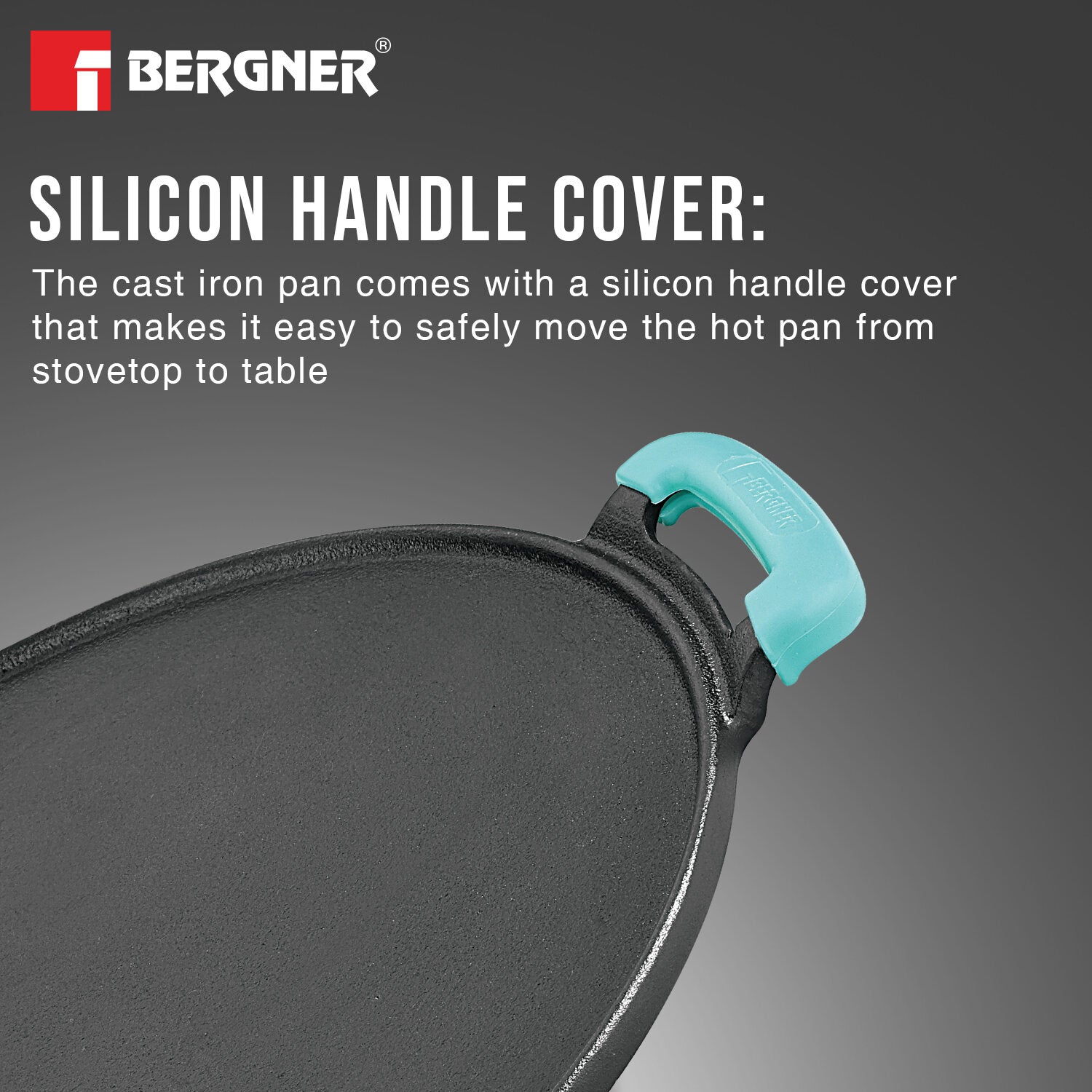 Eco Cast Iron 30cm Flat Multi Tawa with One Sided Handle - Induction Bottom