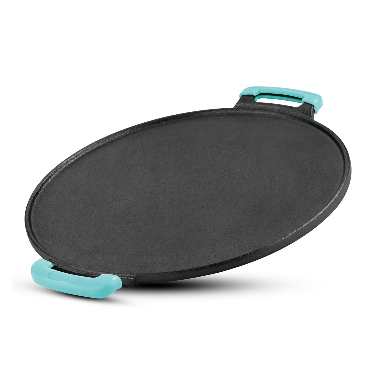 Eco Cast Iron 30cm Dosa Tawa, Comes with Silicone Sleeve - Induction Bottom (Black)