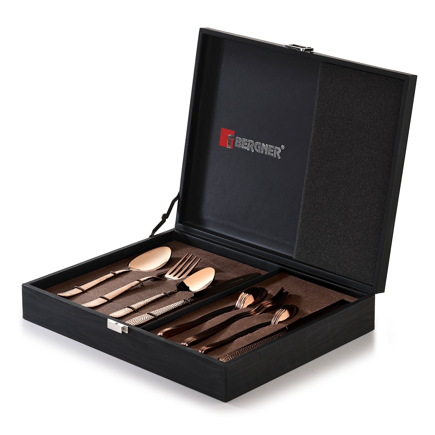 Venezia 24cm Hammered Rosegold Cutlery Set