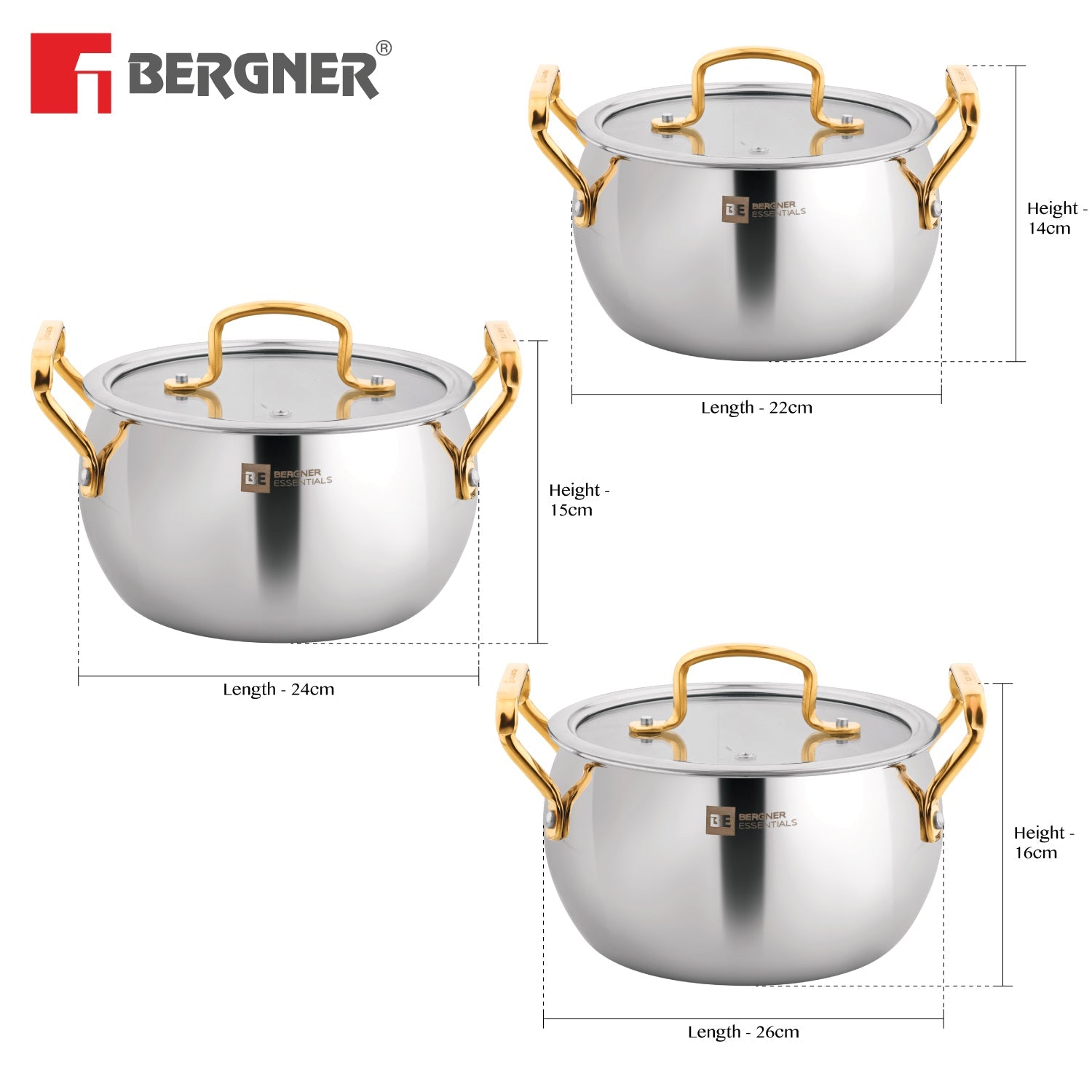 BE Essentials Rishi Gold Tri-Ply Stainless Steel 6 Pcs Rice Handi Set