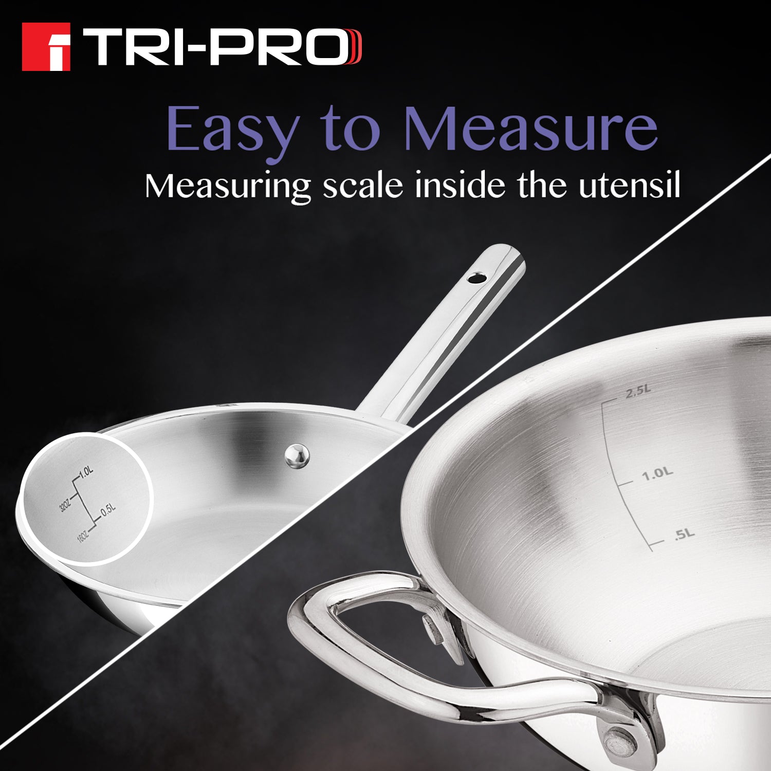 Tri-Pro 3 Pcs Cookware Set - Induction Bottom (5-Years Warranty)