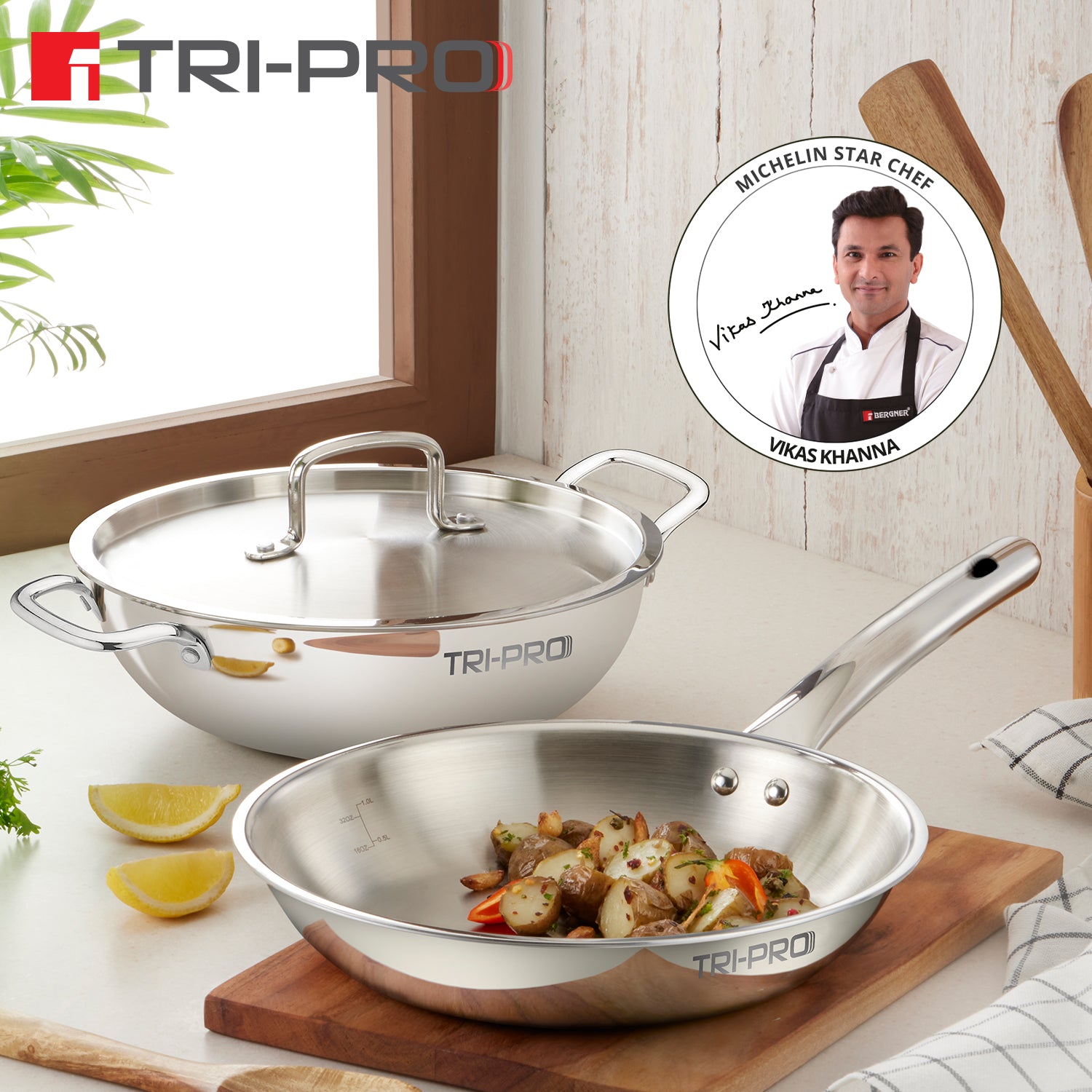 Tri-Pro 3 Pcs Cookware Set - Induction Bottom (5-Years Warranty)