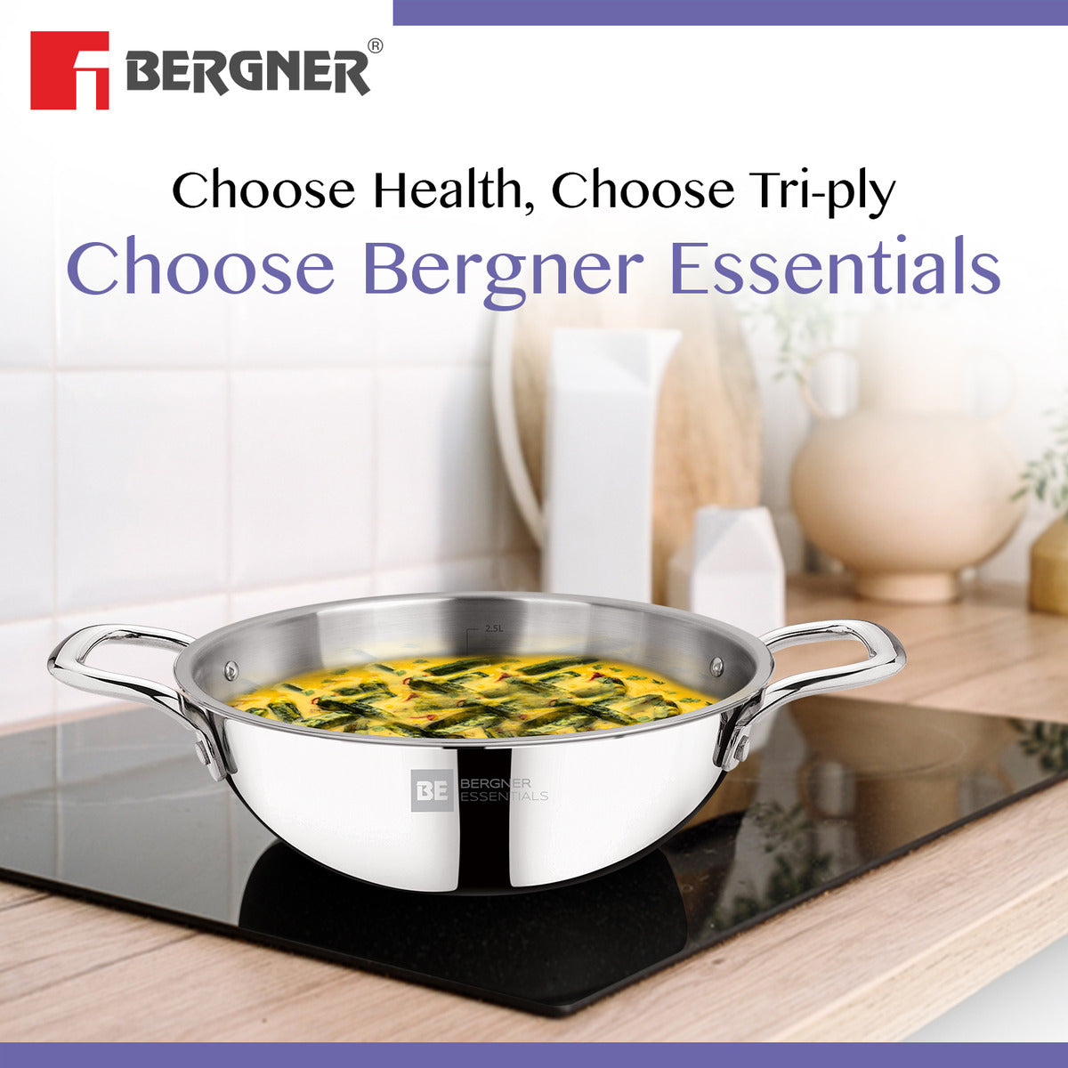 BE Essentials 3 Pcs Cookware Set - Induction Bottom (5-Years Warranty)
