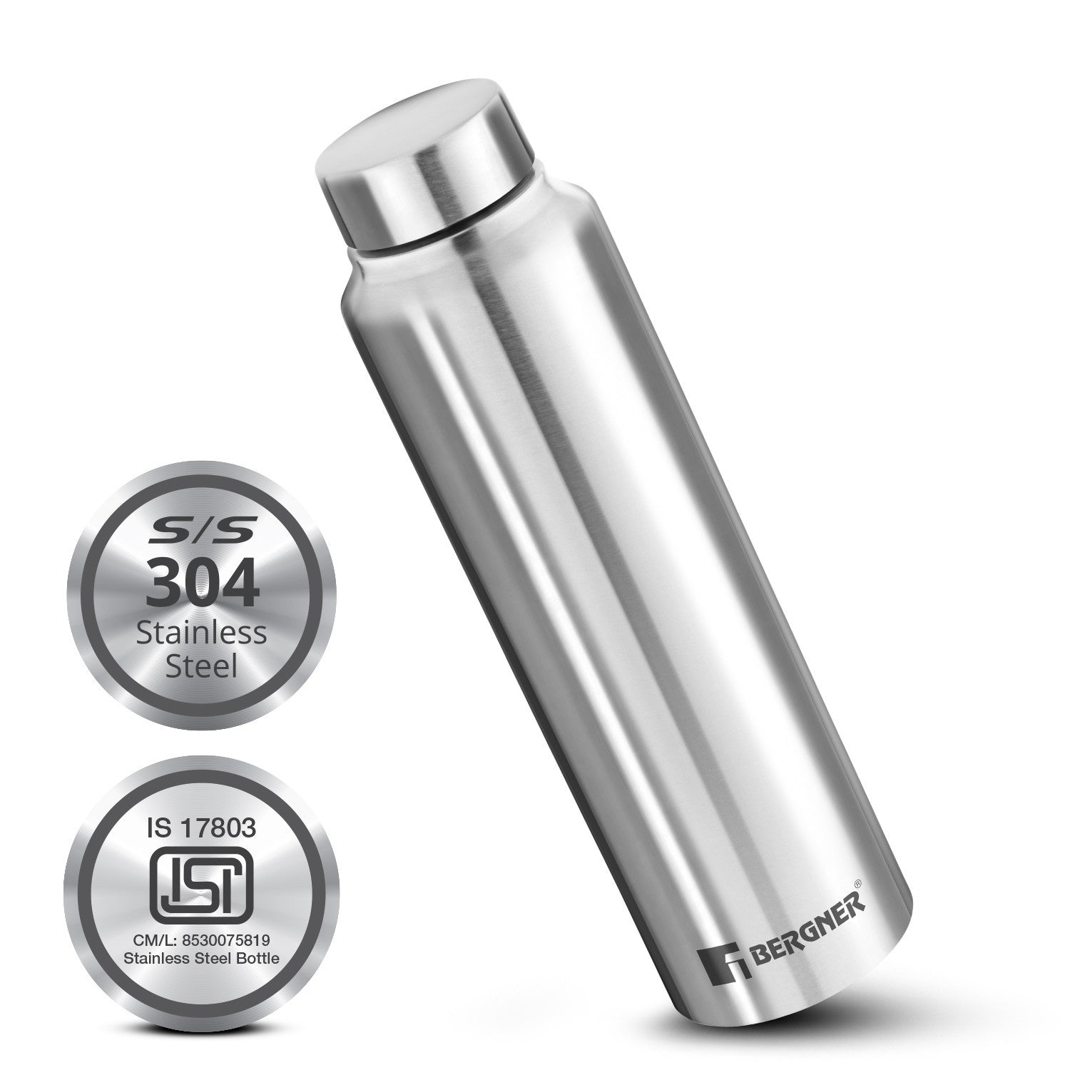 Walking Stainless Steel 1000ml Water Bottle, Rustproof, Airtight and Leakproof - Silver
