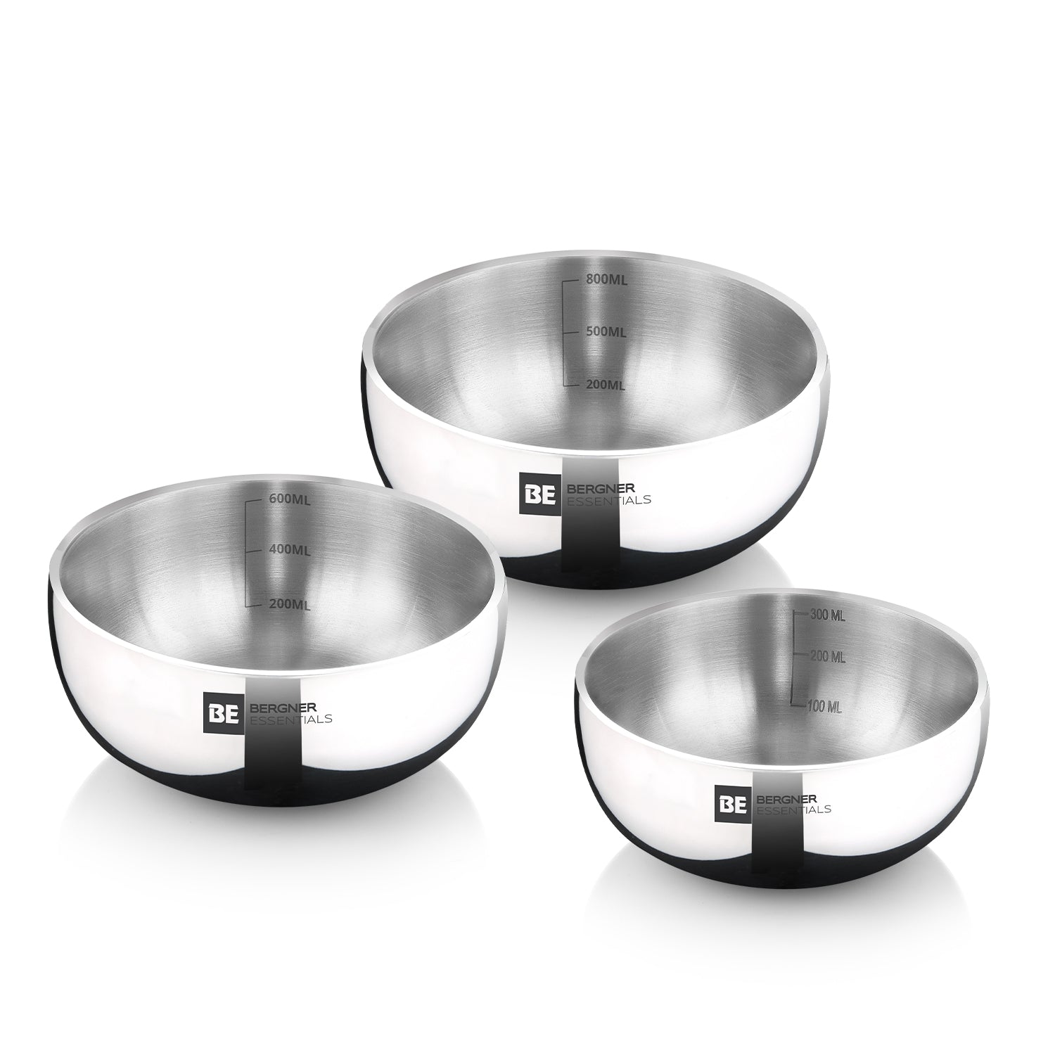 BE Essentials TriPly Stainless Steel 3 Pcs Mini Tasra Set