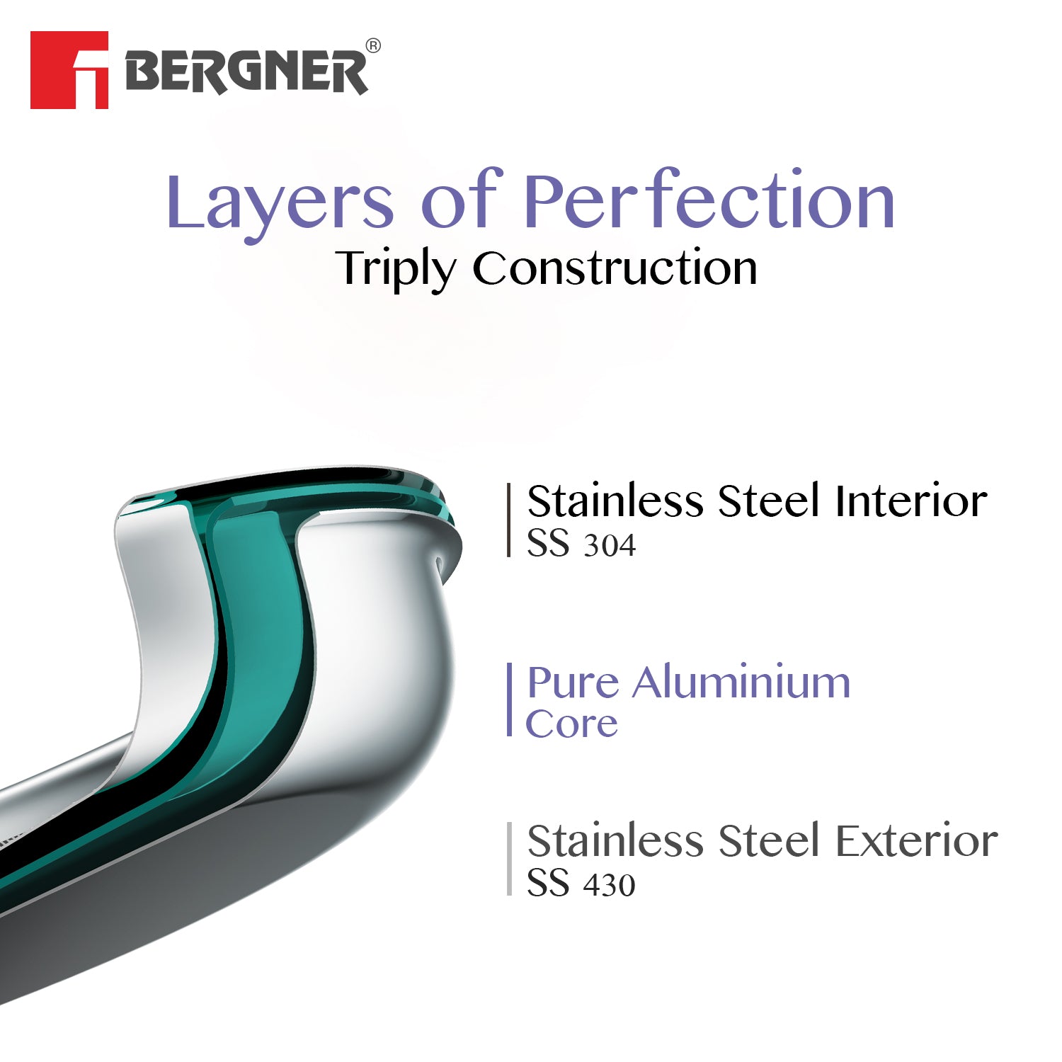 BE Essentials TriPly Stainless Steel 3 Pcs Mini Tasra Set