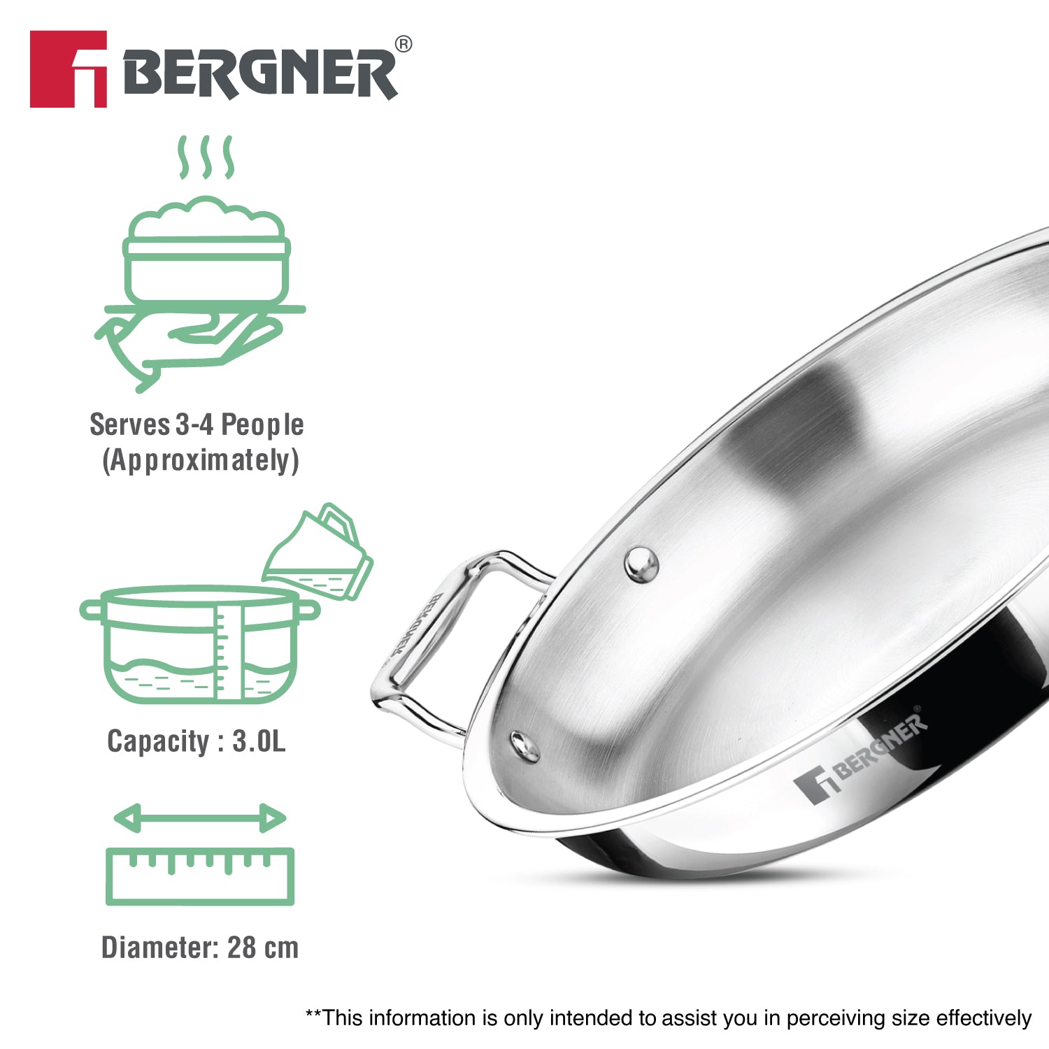 Argent Samsara Triply Jalebi Pan 28cm (3L)