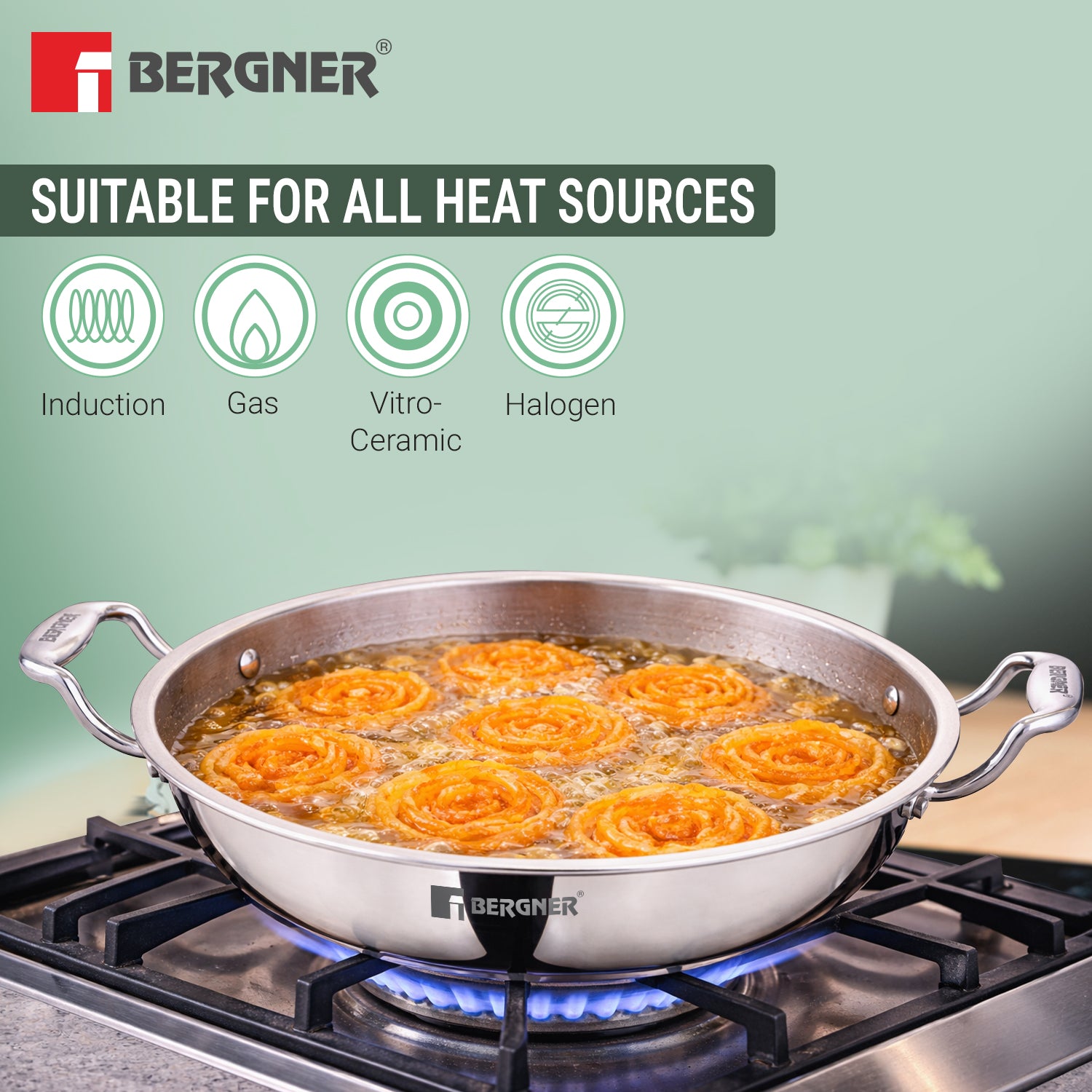 Argent Samsara Triply Jalebi Pan 28cm (3L)