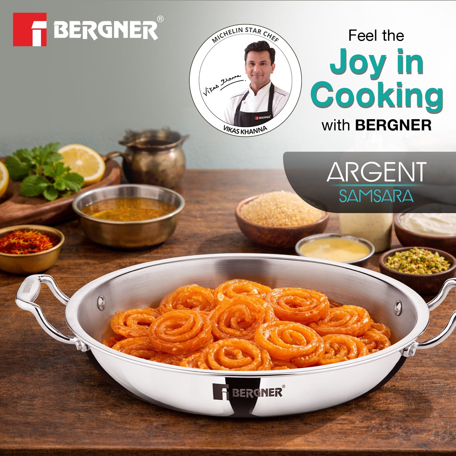 Argent Samsara Triply Jalebi Pan 32cm (4L)