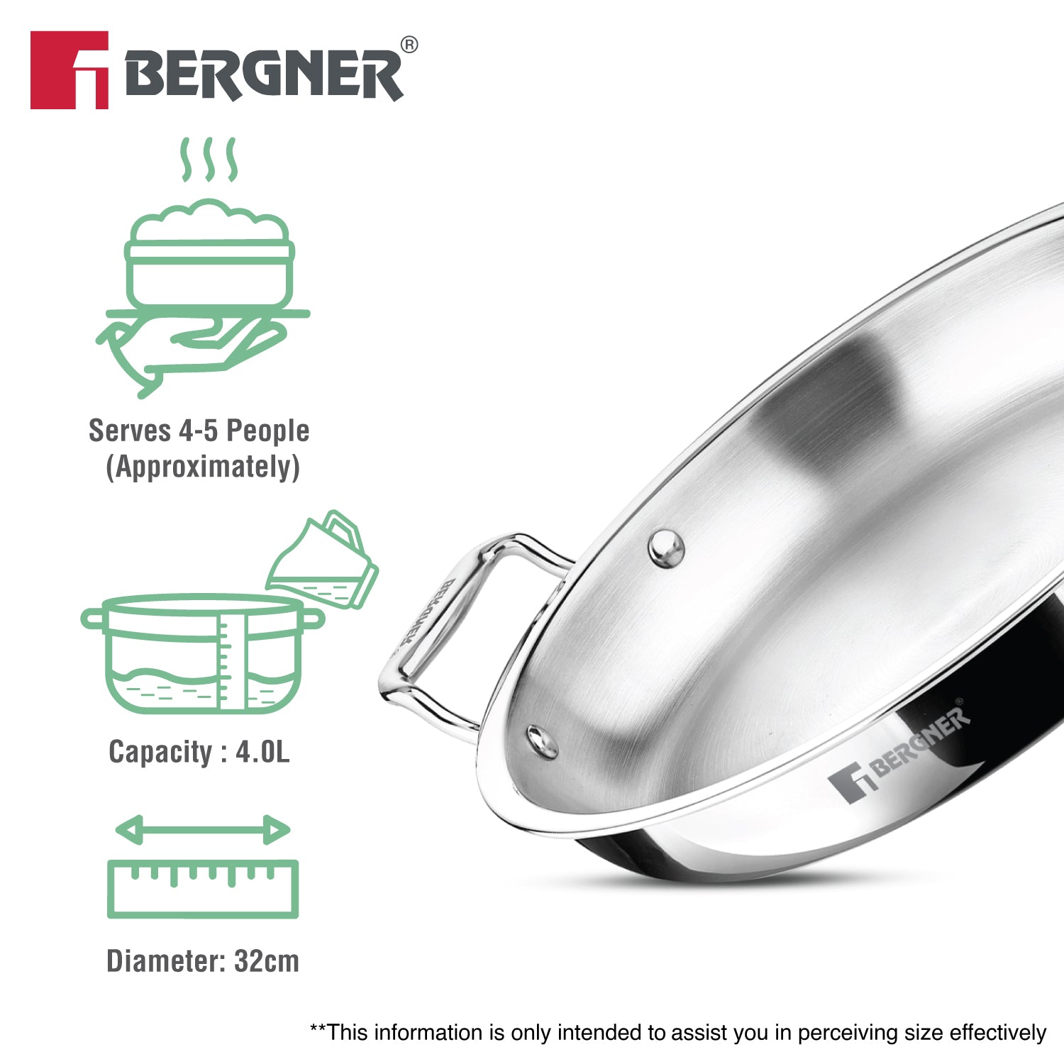 Argent Samsara Triply Jalebi Pan 32cm (4L)