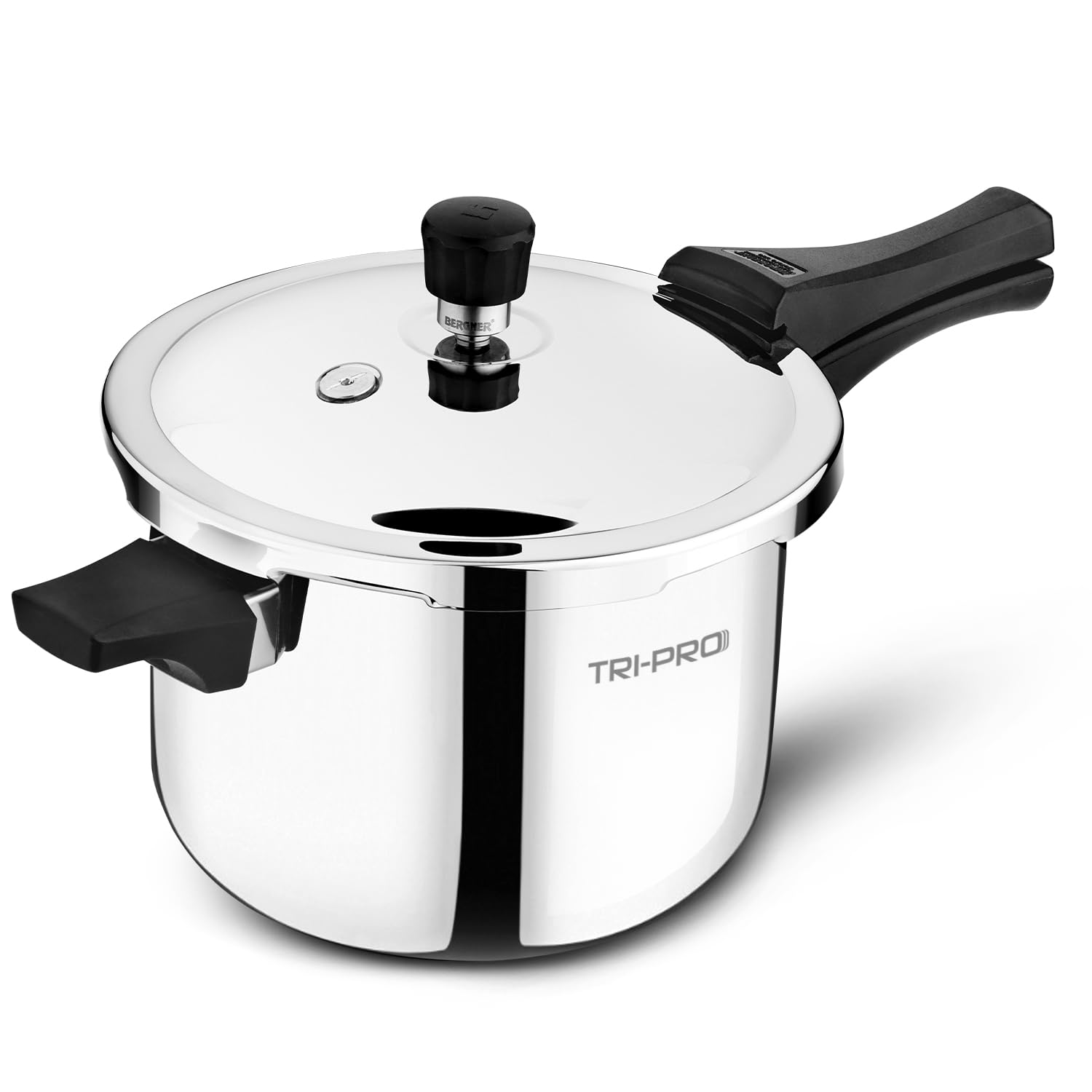 BE Essentials TriPro Tri-Ply Stainless Steel 5L Outer Lid Pressure Cooker - Induction Compatible