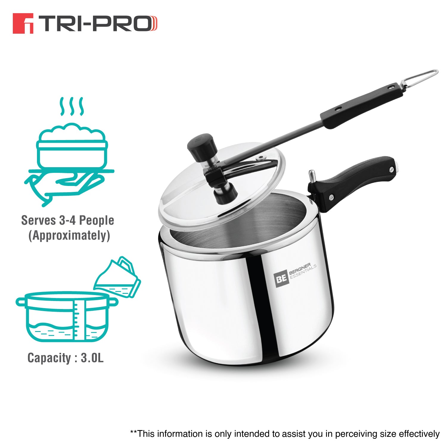Tripro Triply 3L Inner Lid Pressure Cooker