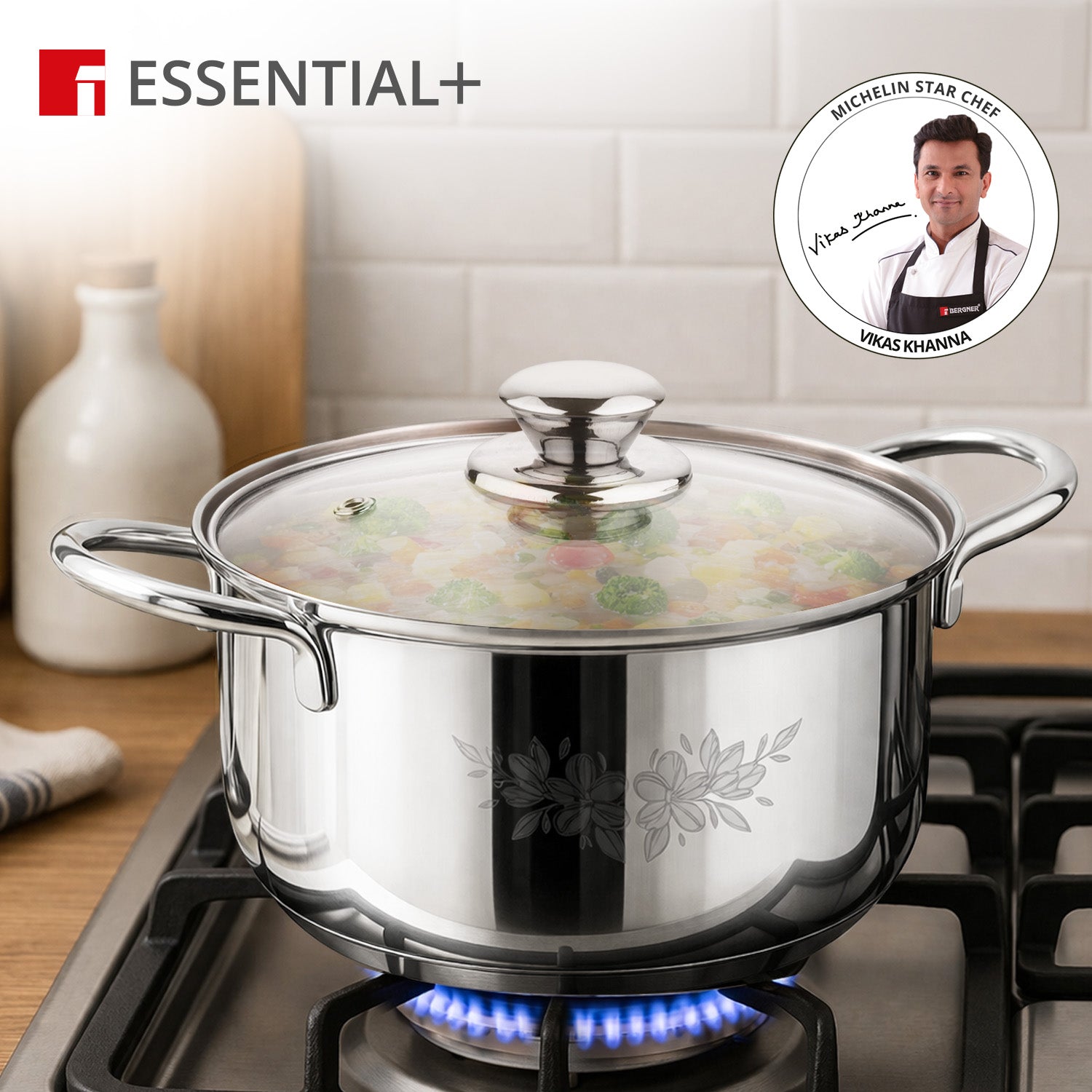 Essential Plus Stainless Steel 4 Pcs Casserole Set with Lid