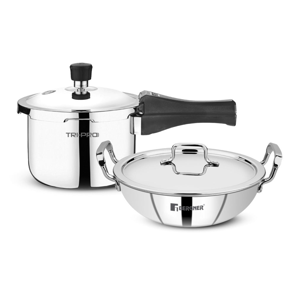 Tripro 3 Pcs Triply Cookware Set - Induction Bottom