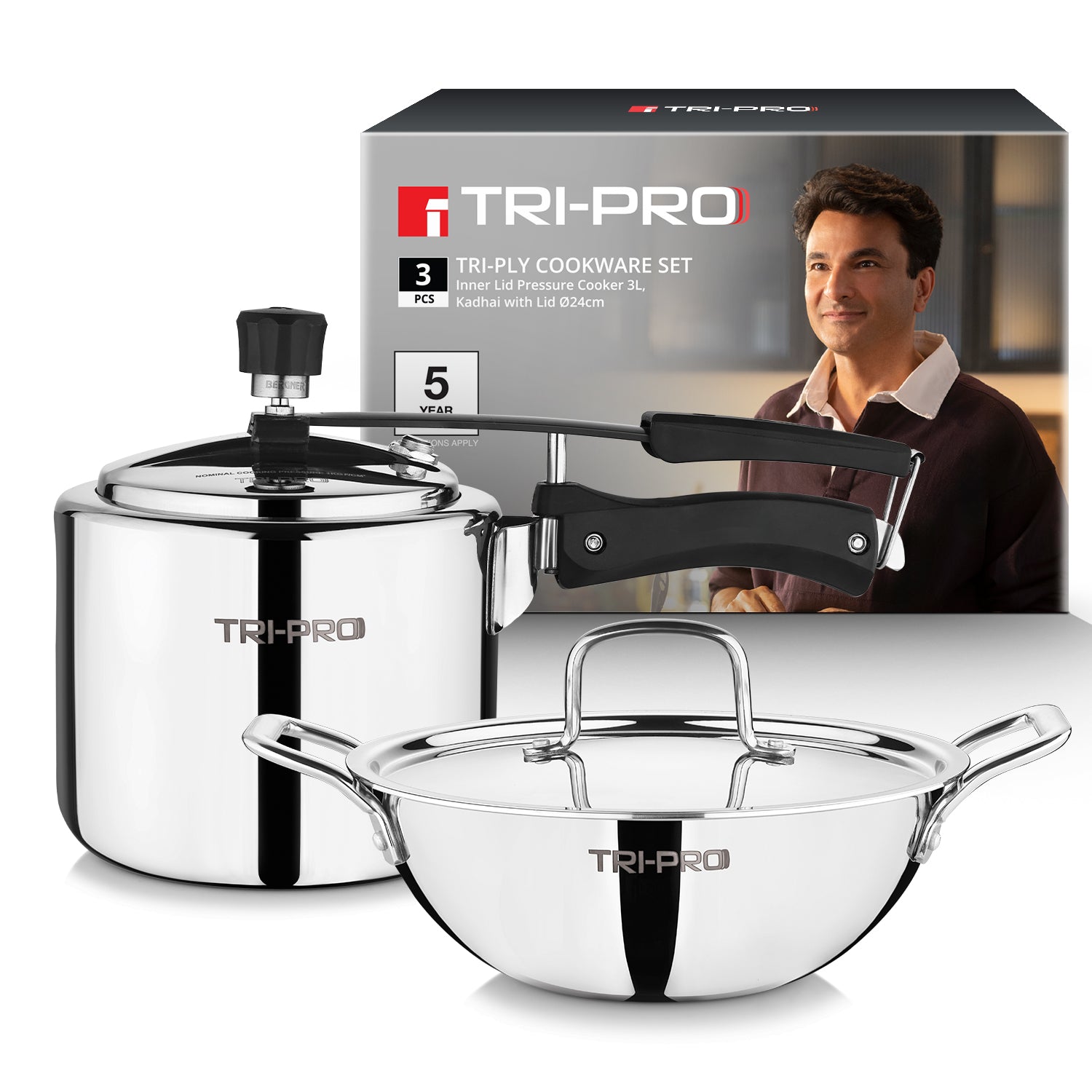TriPro Triply Cookware Set 3 Pcs