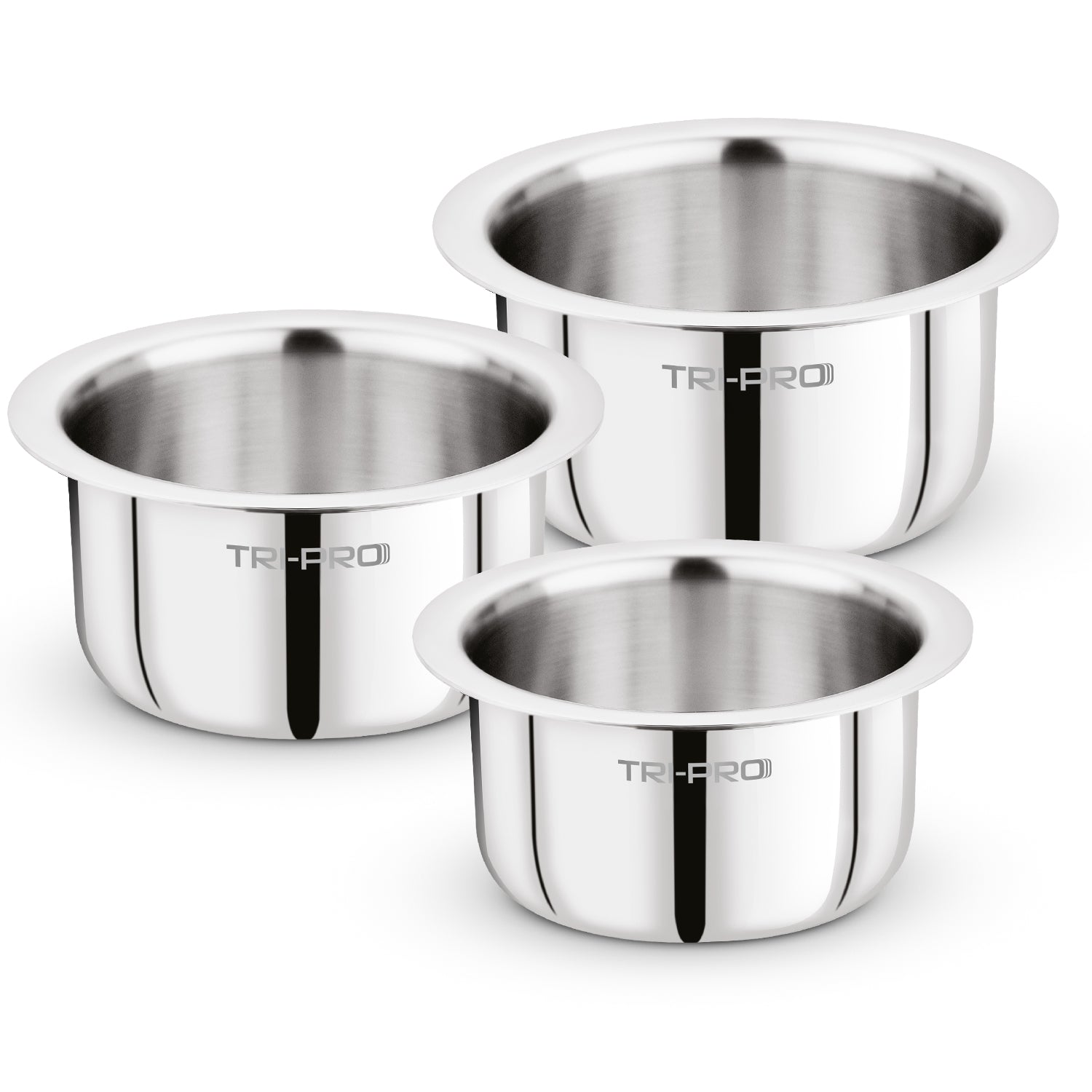 TriPro Triply Stainless Steel 3 Pcs Tope Set