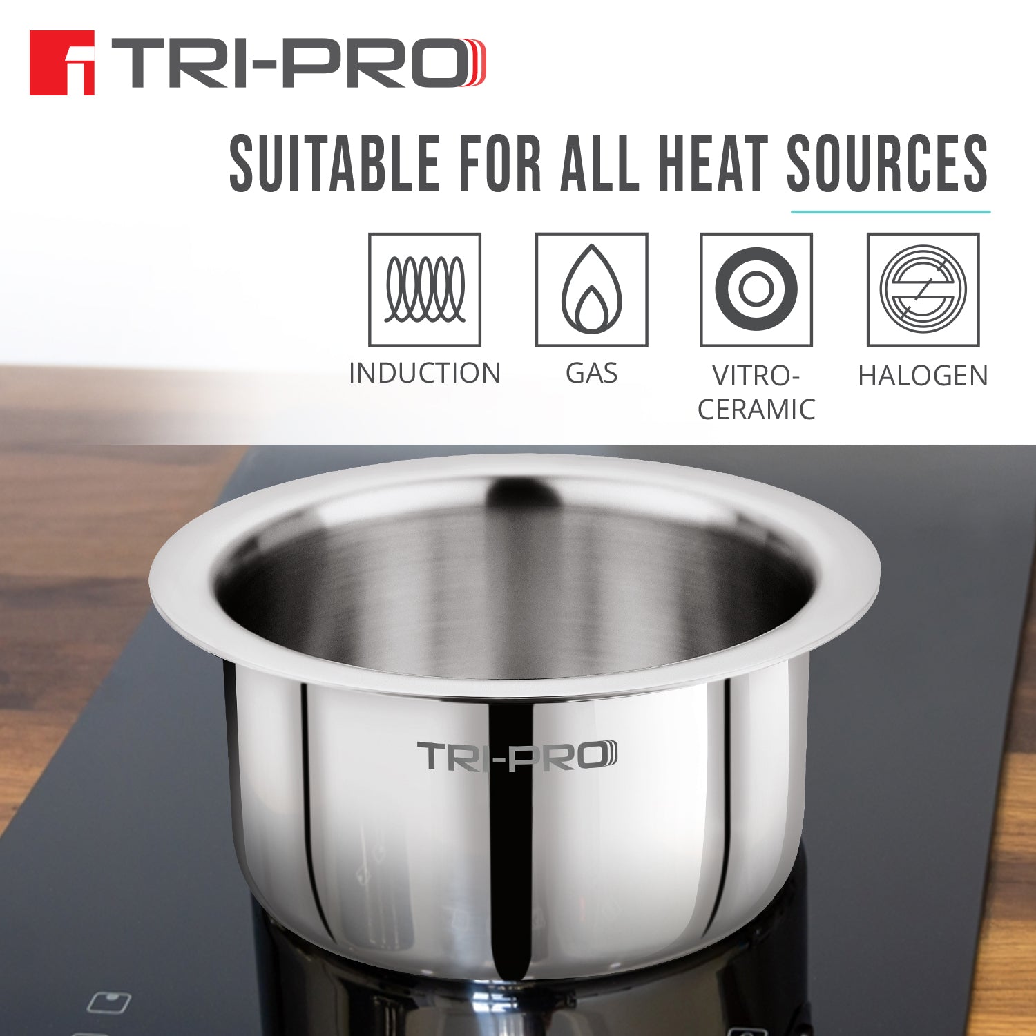 TriPro Triply Stainless Steel 3 Pcs Tope Set