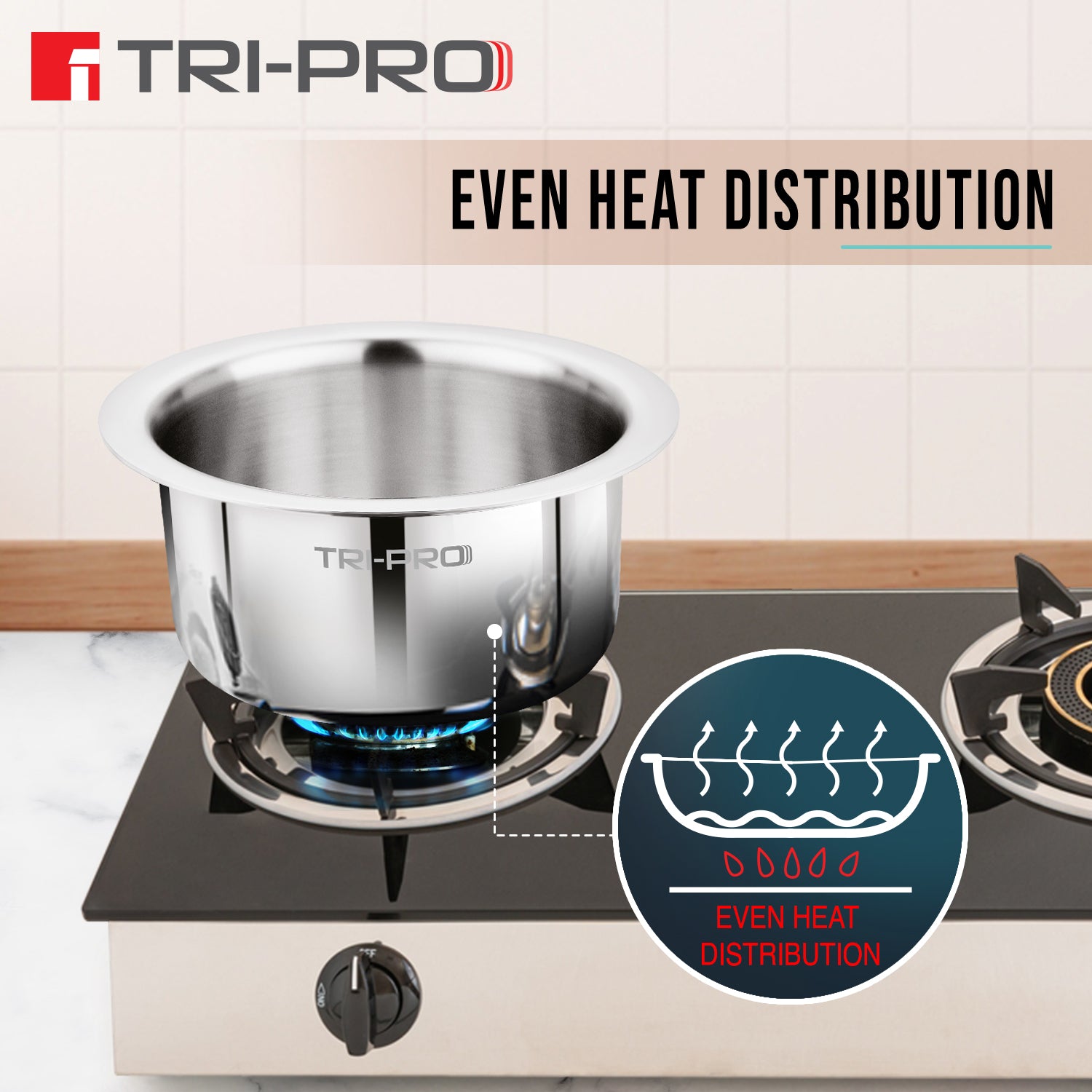 TriPro Triply Stainless Steel 3 Pcs Tope Set