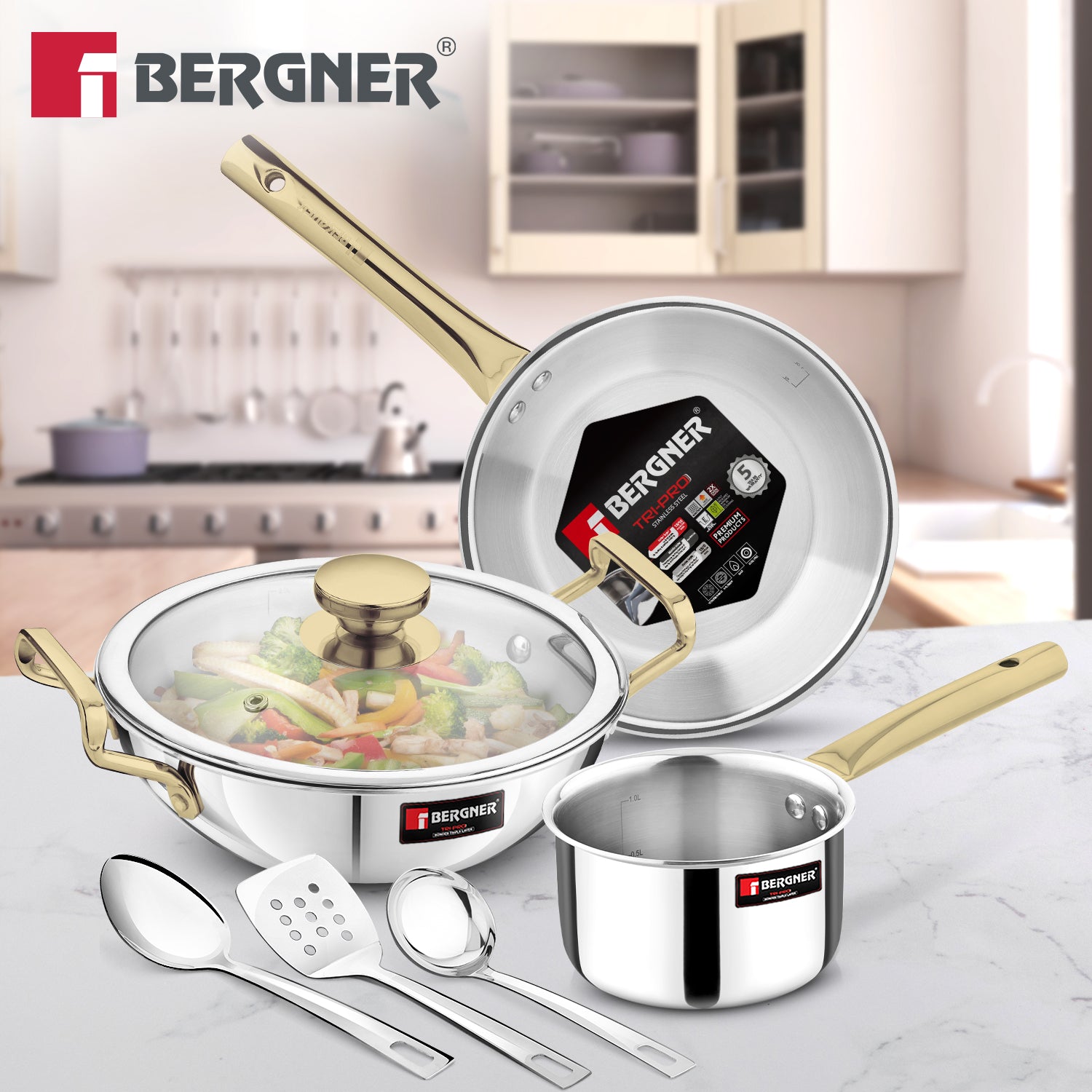 TriPro 7Pc Cookware Set Triply