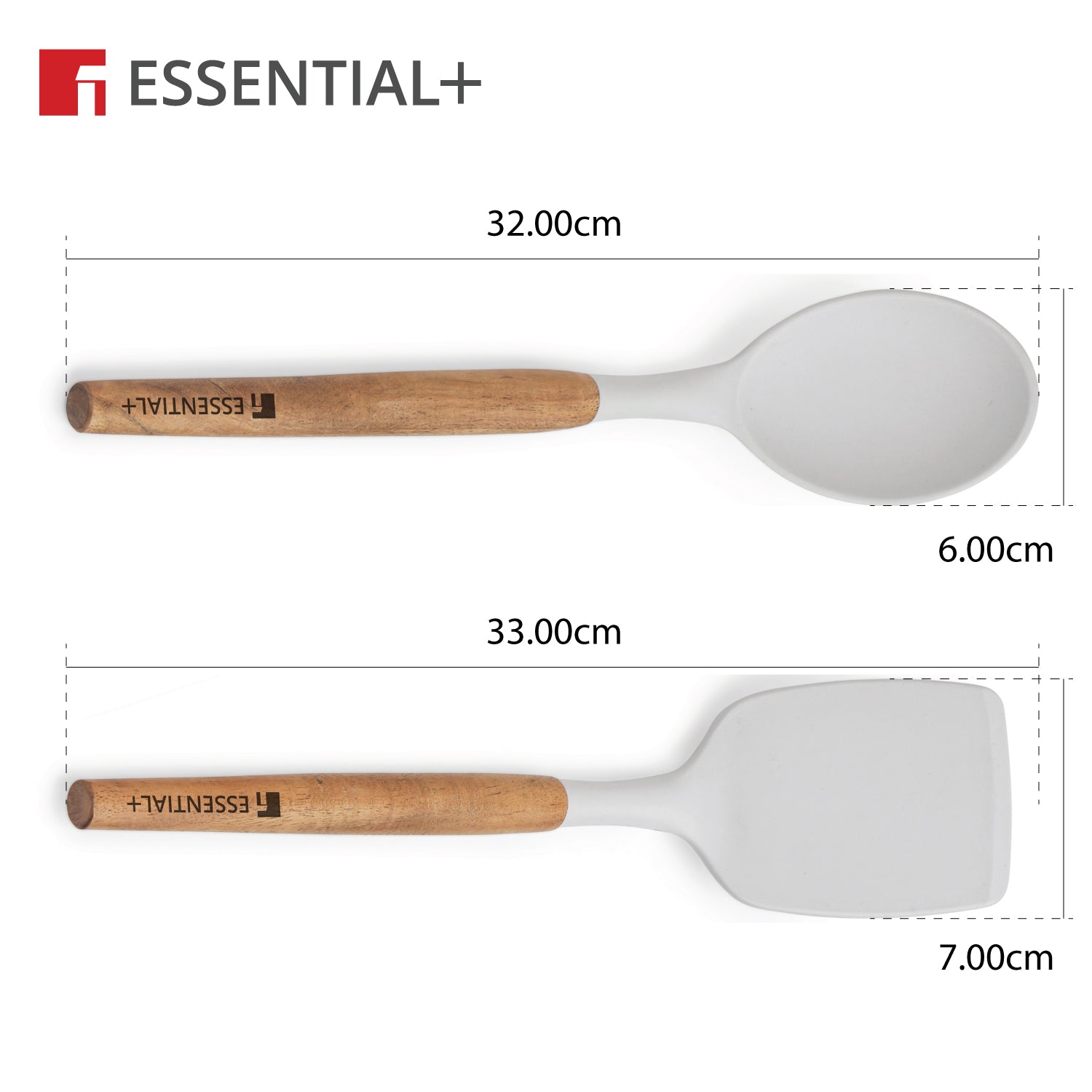 Essential Plus 2 Pcs Kitchen Tool Set - Solid Spoon & Slotted Turner
