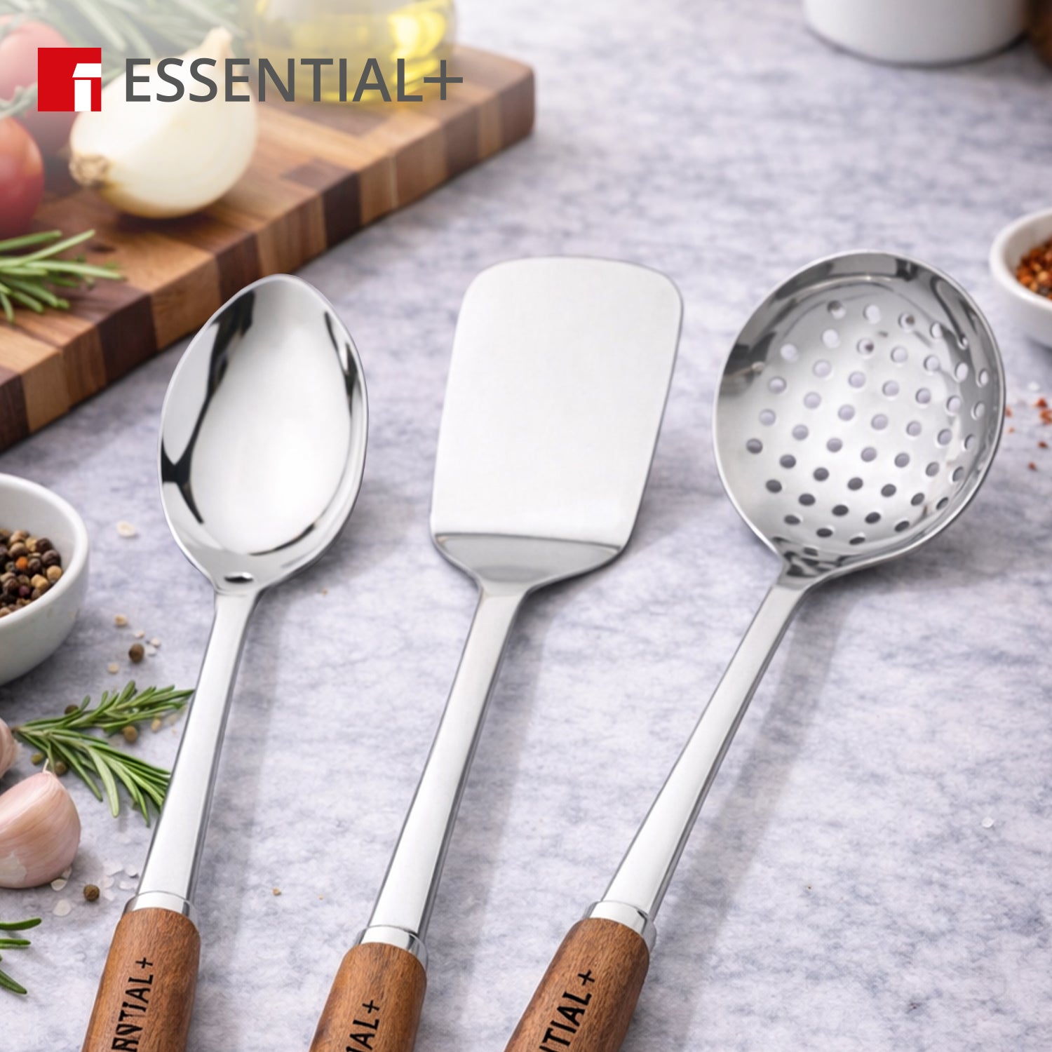 Essential Plus Stainless Steel 3 Pc Kitchen Tool Set