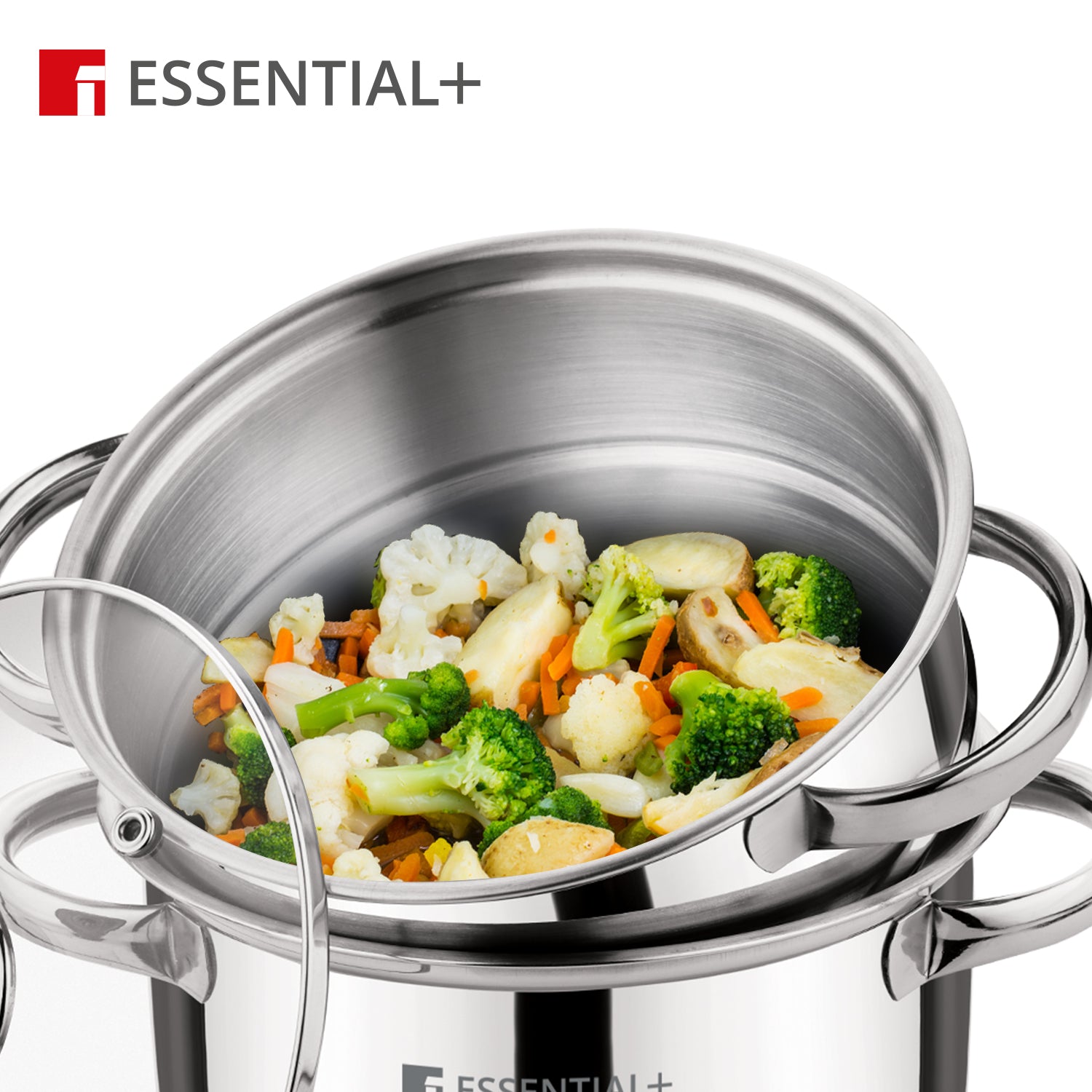 Essential Plus Stainless Steel 2 Tier Steamer (18cm Diameter)