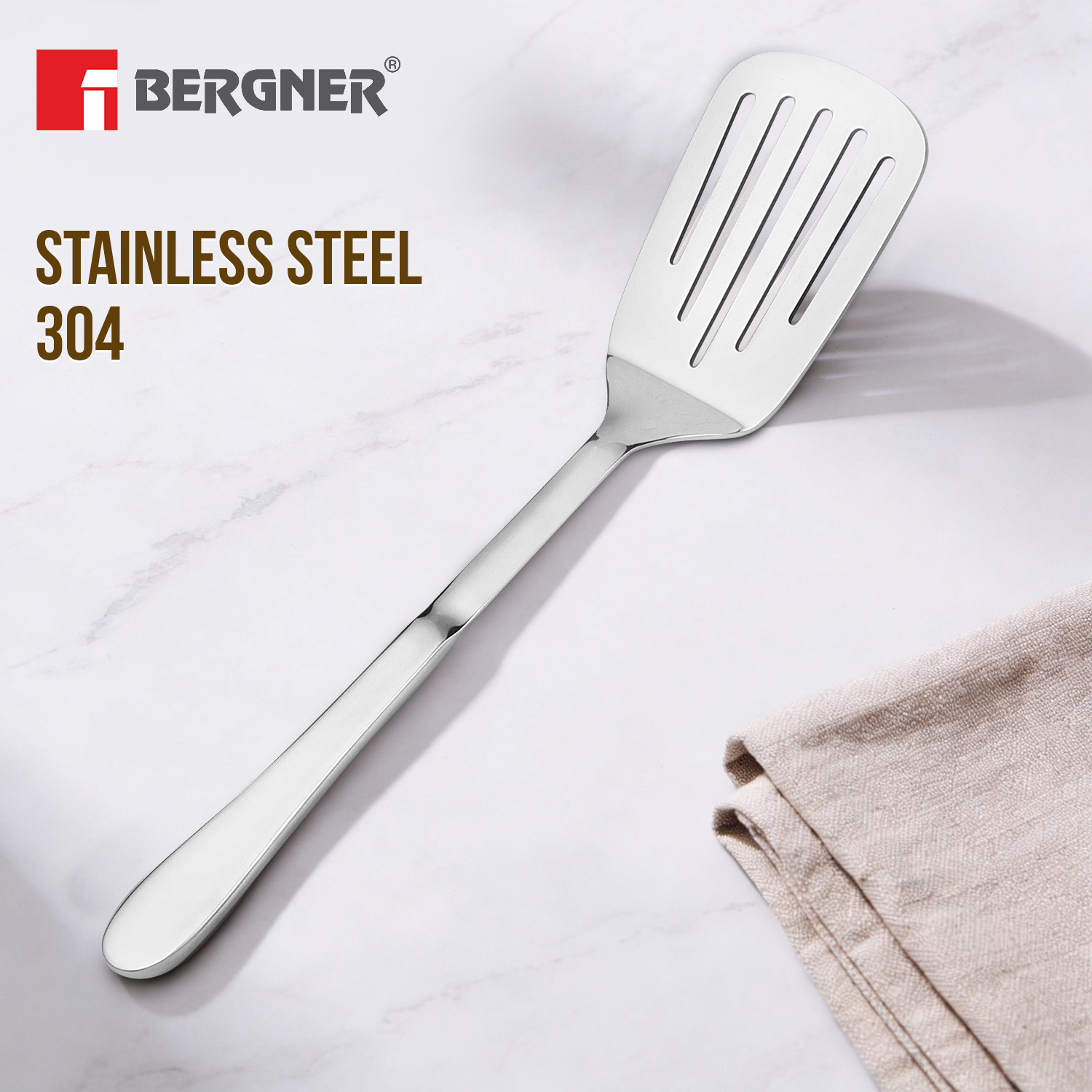 Argent Stainless Steel Slotted Turner 31 cm