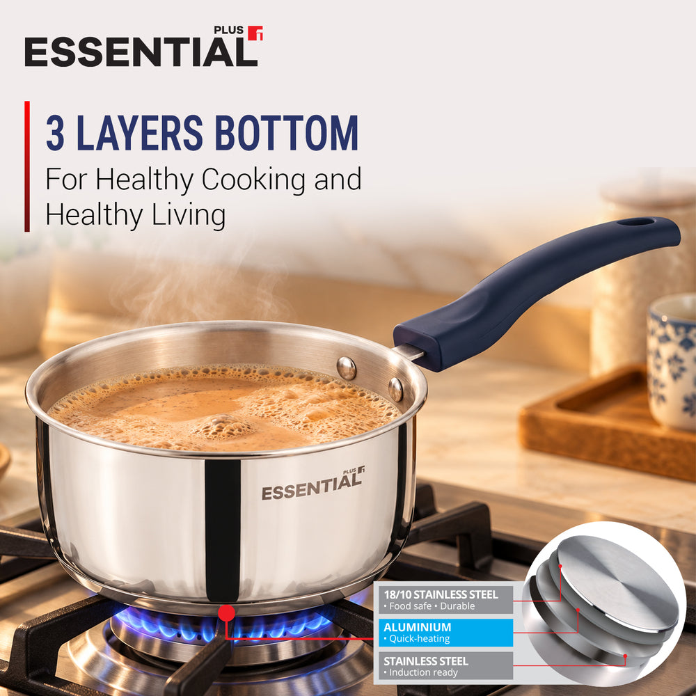 Essential Plus Stainless Steel 5 Pcs Cookware Set | Induction Compatible