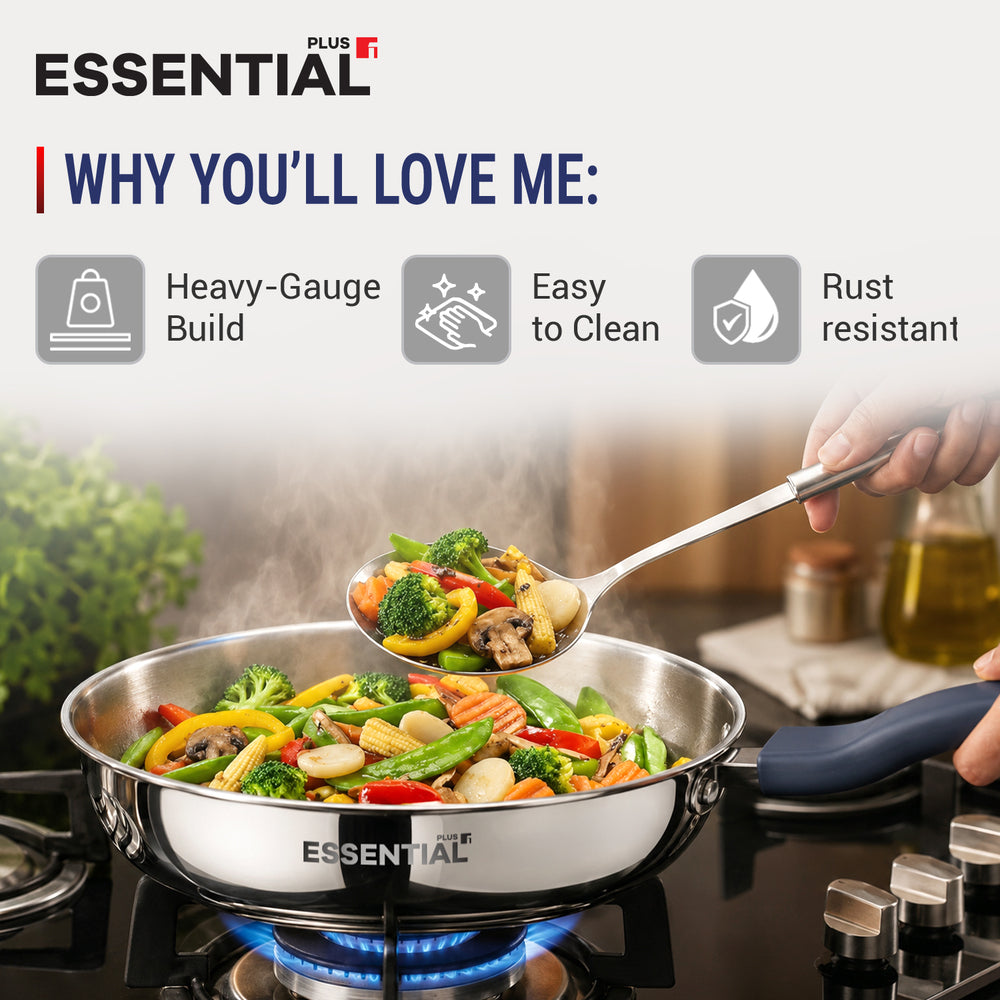 Essential Plus Stainless Steel 5 Pcs Cookware Set | Induction Compatible