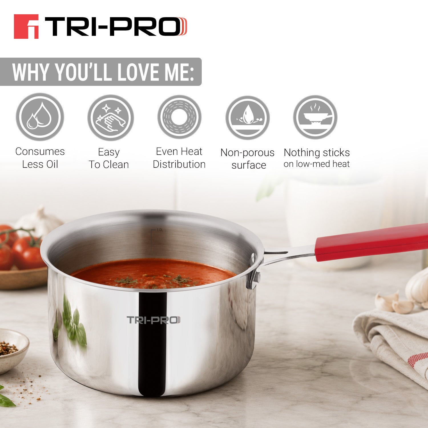 Bergner Tripro triply 14cm / 1.1 L Saucpan