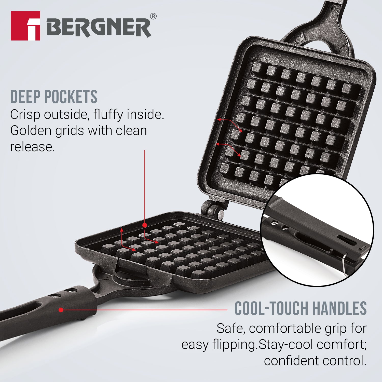 Senator Waffle Maker for Crispy Waffle at Home - Gas Stove Compatible