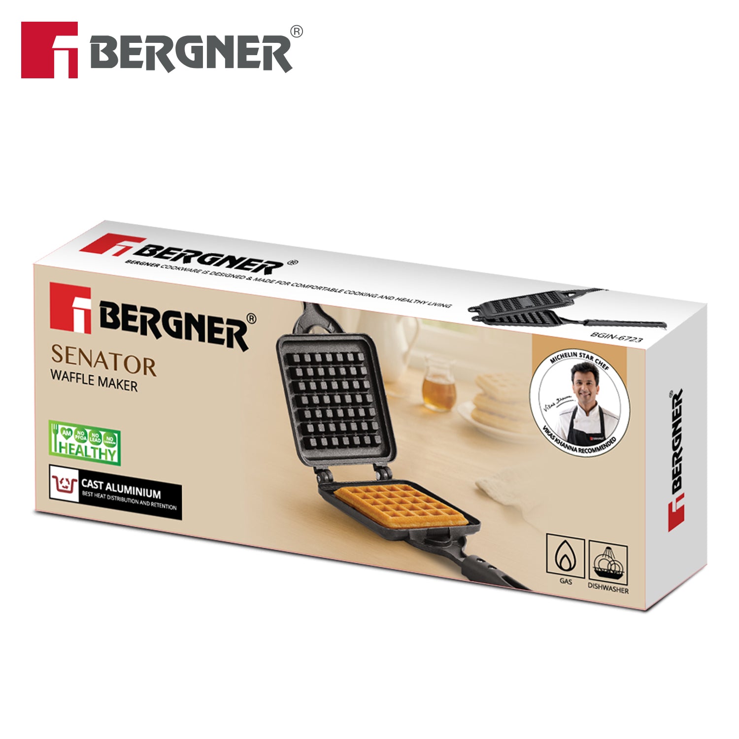 Senator Waffle Maker for Crispy Waffle at Home - Gas Stove Compatible