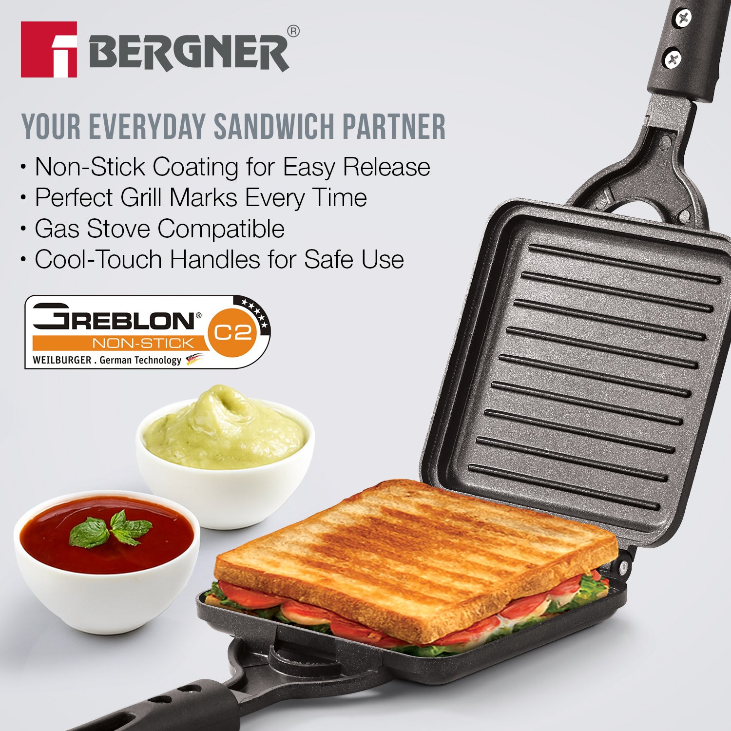 Senator Grill Toaster, Non-Stick, Cast Aluminium - Gas Stove Compatible